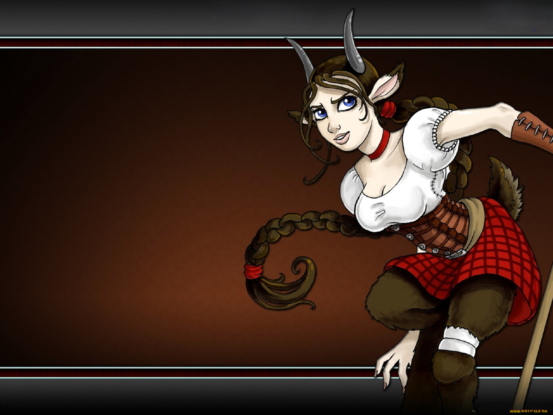 видео, игры, twin, skies, девушка, демон, рога, коса