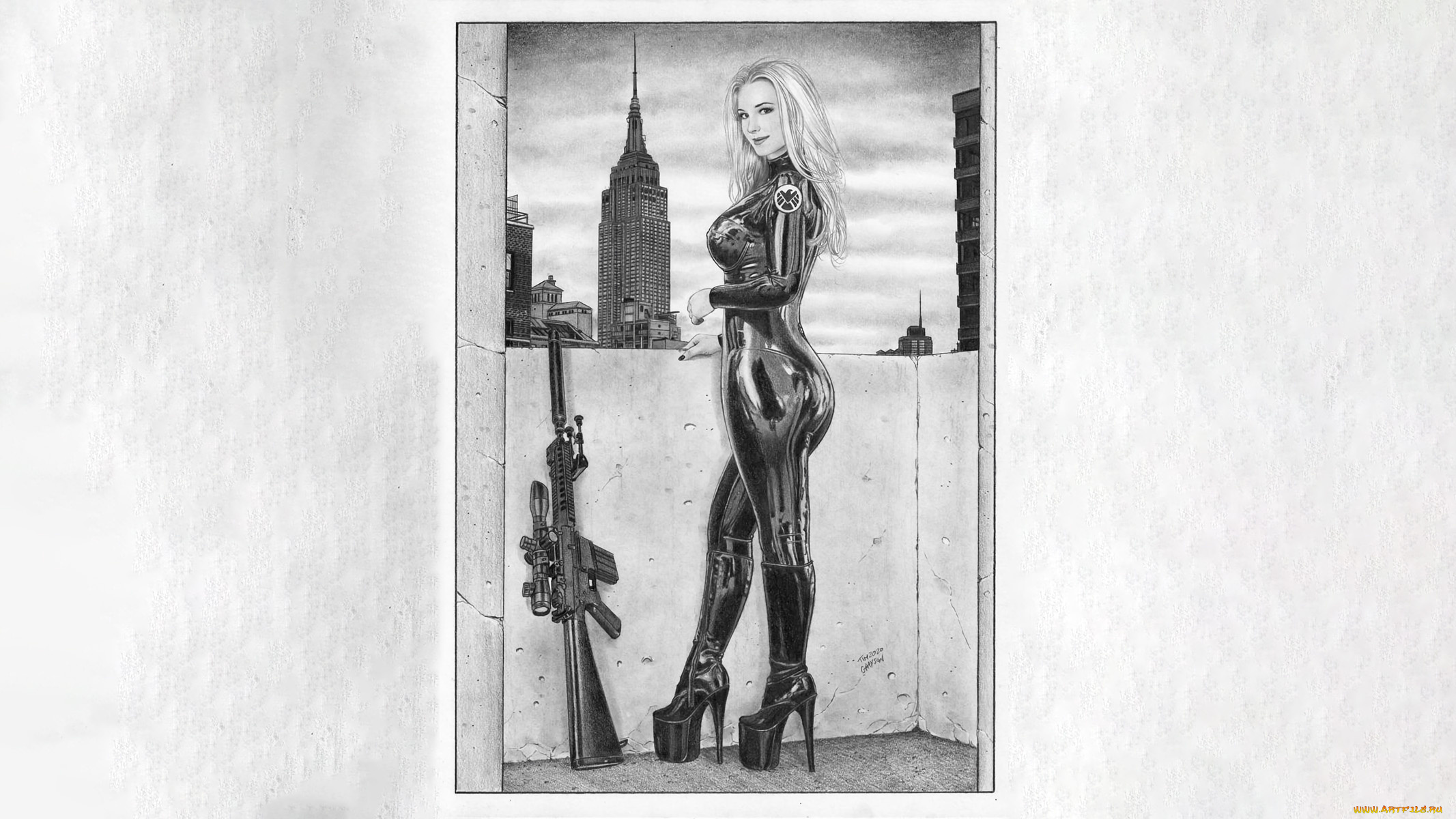 рисованное, комиксы, красивая, девушка