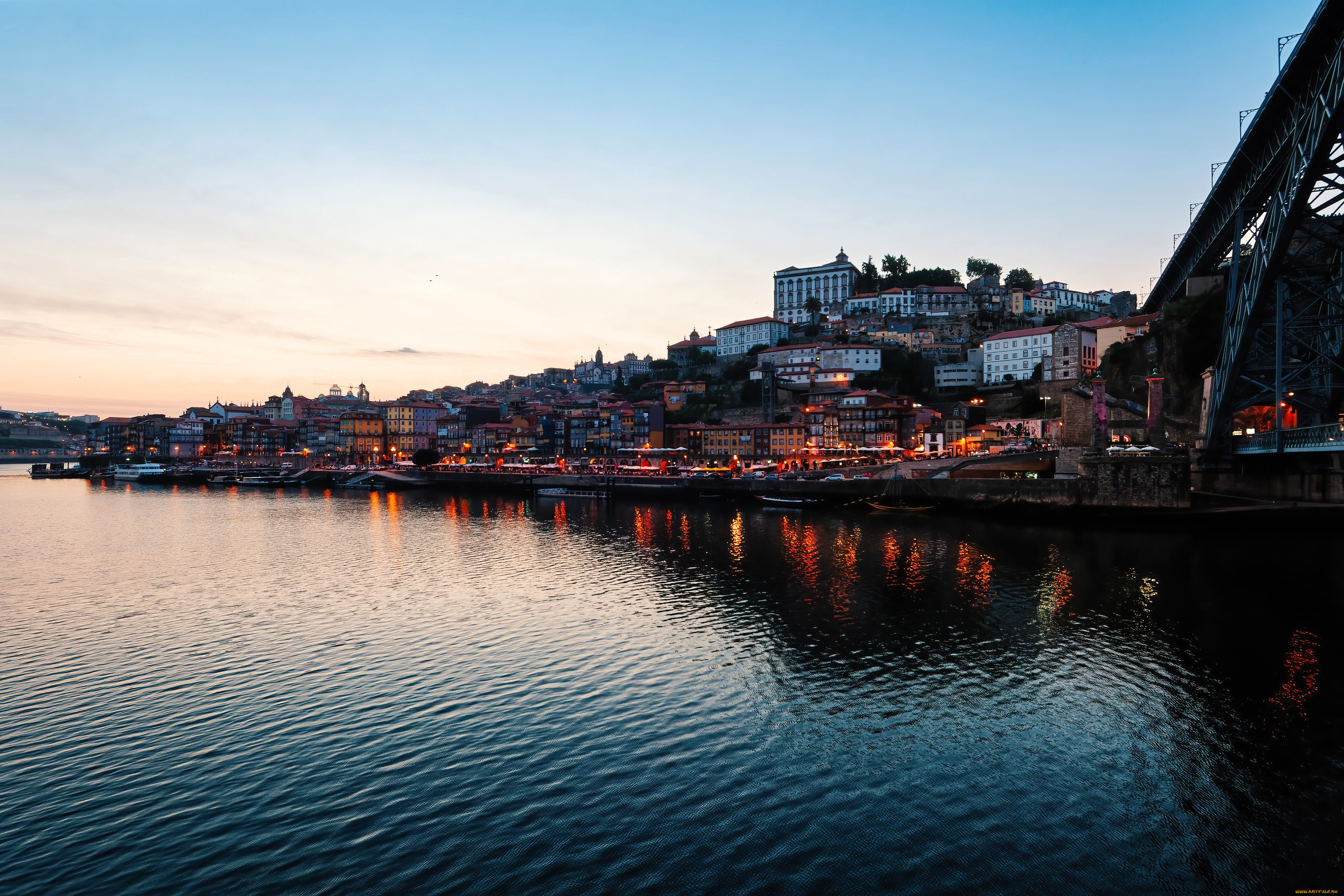 города, порту, , португалия, город, мост, река, берег