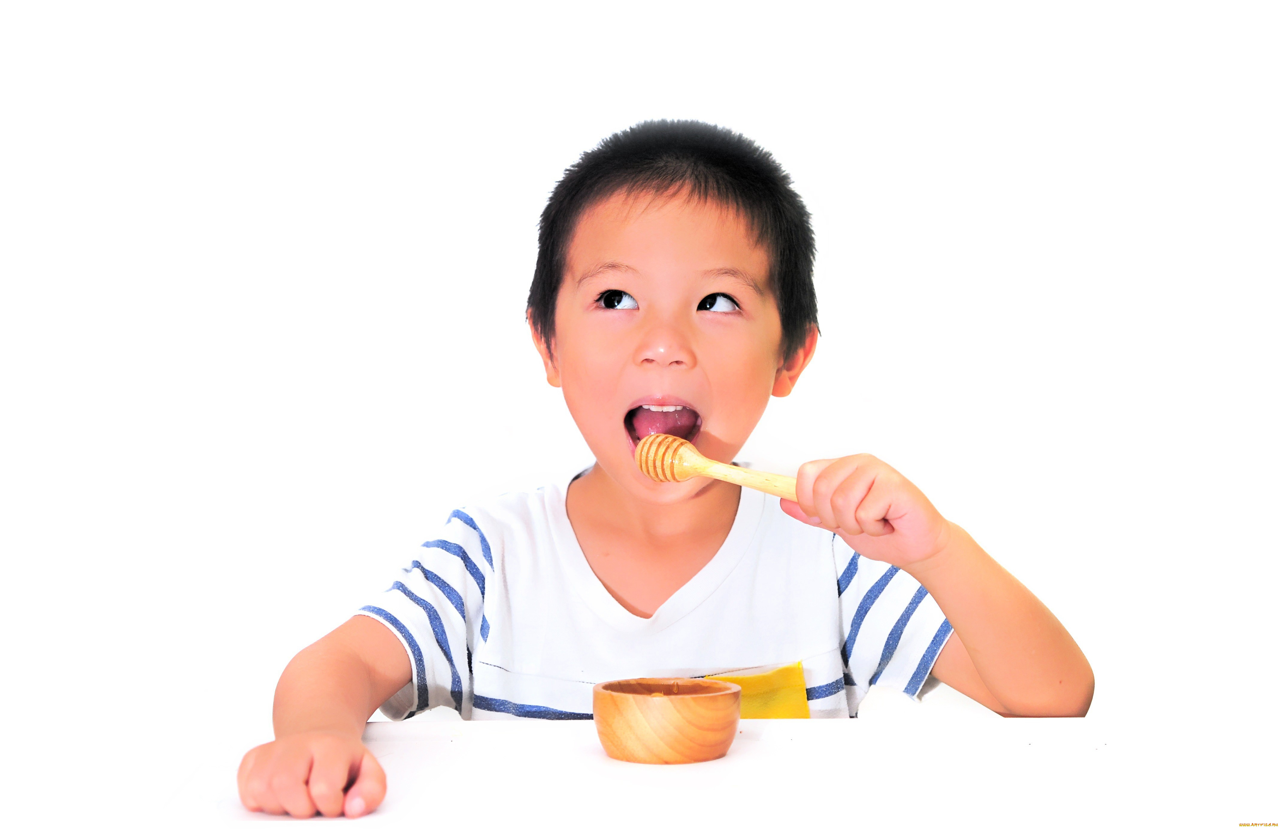 разное, дети, ребенок, мальчик, ложка, плошка, мед