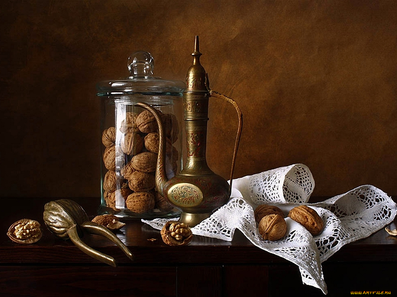 еда, орехи, каштаны, грецкие, банка, кофейник