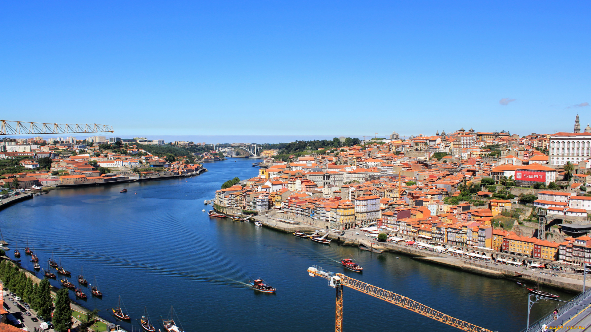 города, панорамы, порту, португалия