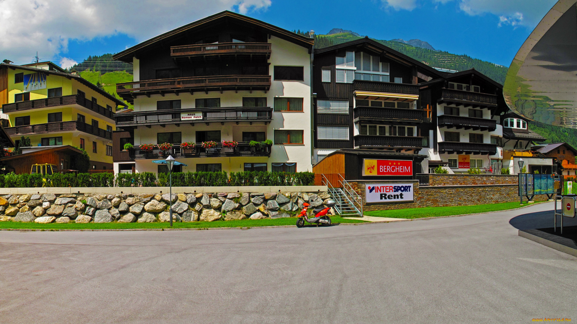 австрия, тироль, санкт, антон, ам, арльберг, города, -, улицы, , площади, , набережные, дома, санкт, антон, ам, арльберг, тироль, австрия, цветы, улица