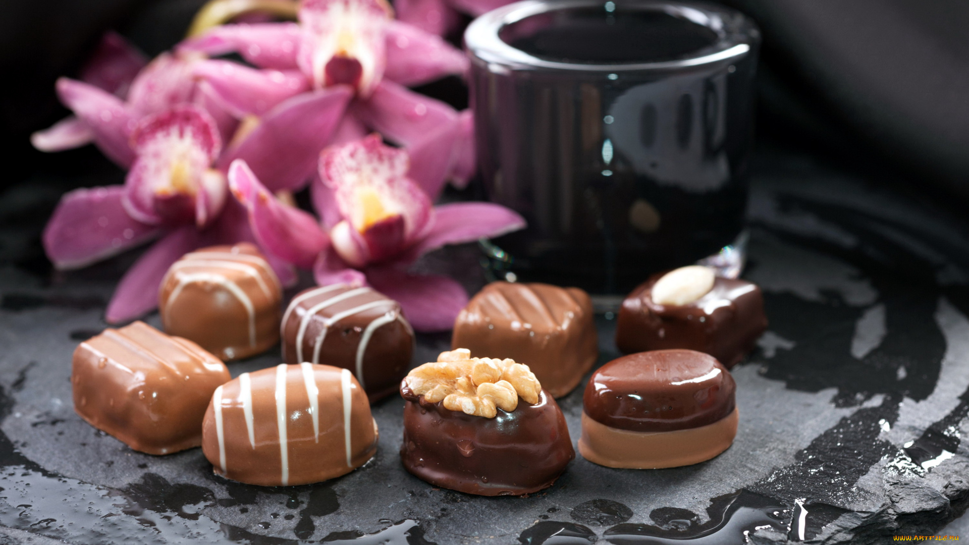 еда, конфеты, , шоколад, , сладости, орхидея, ассроти