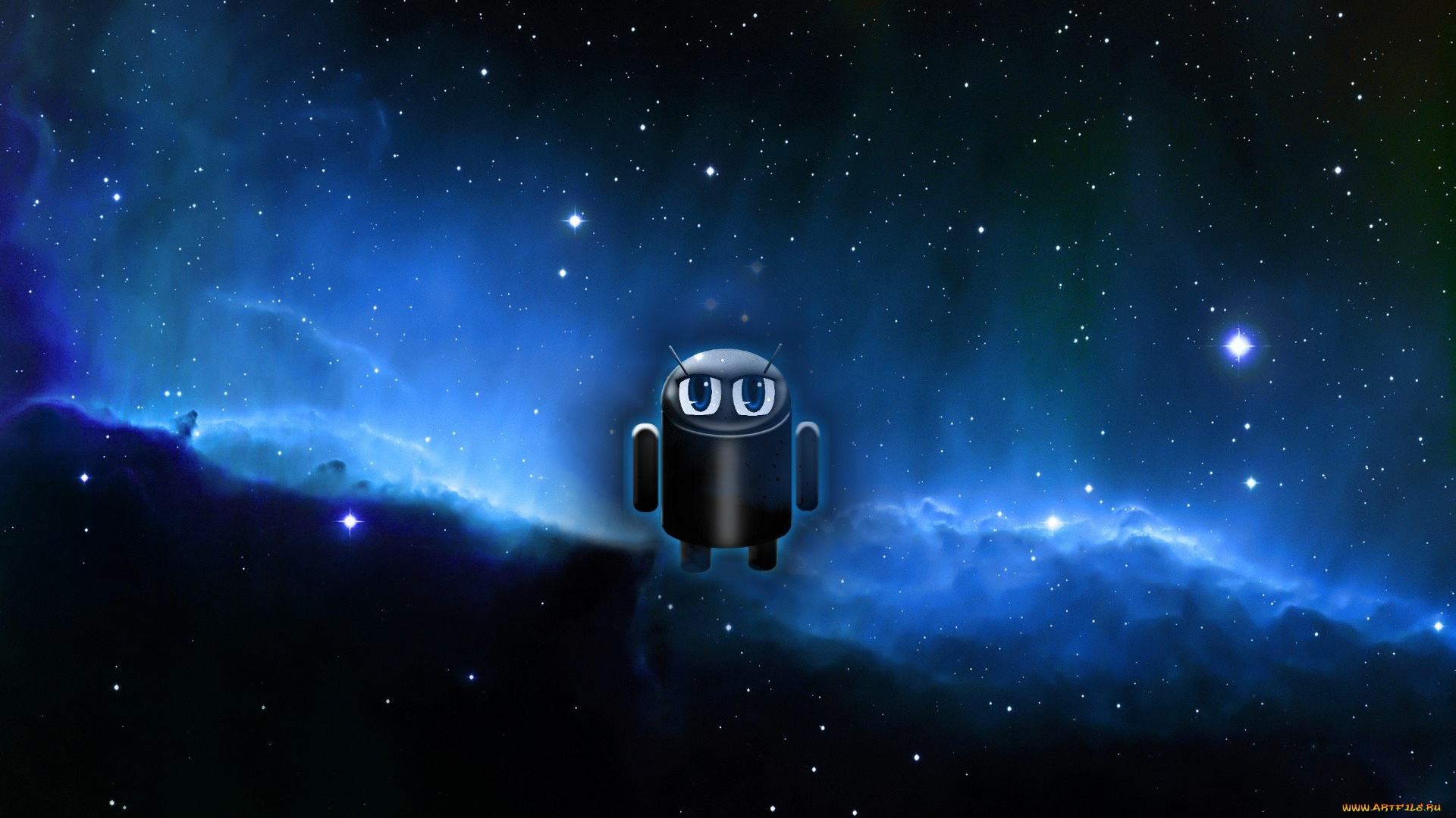 компьютеры, android, логотип, звезды, туманность