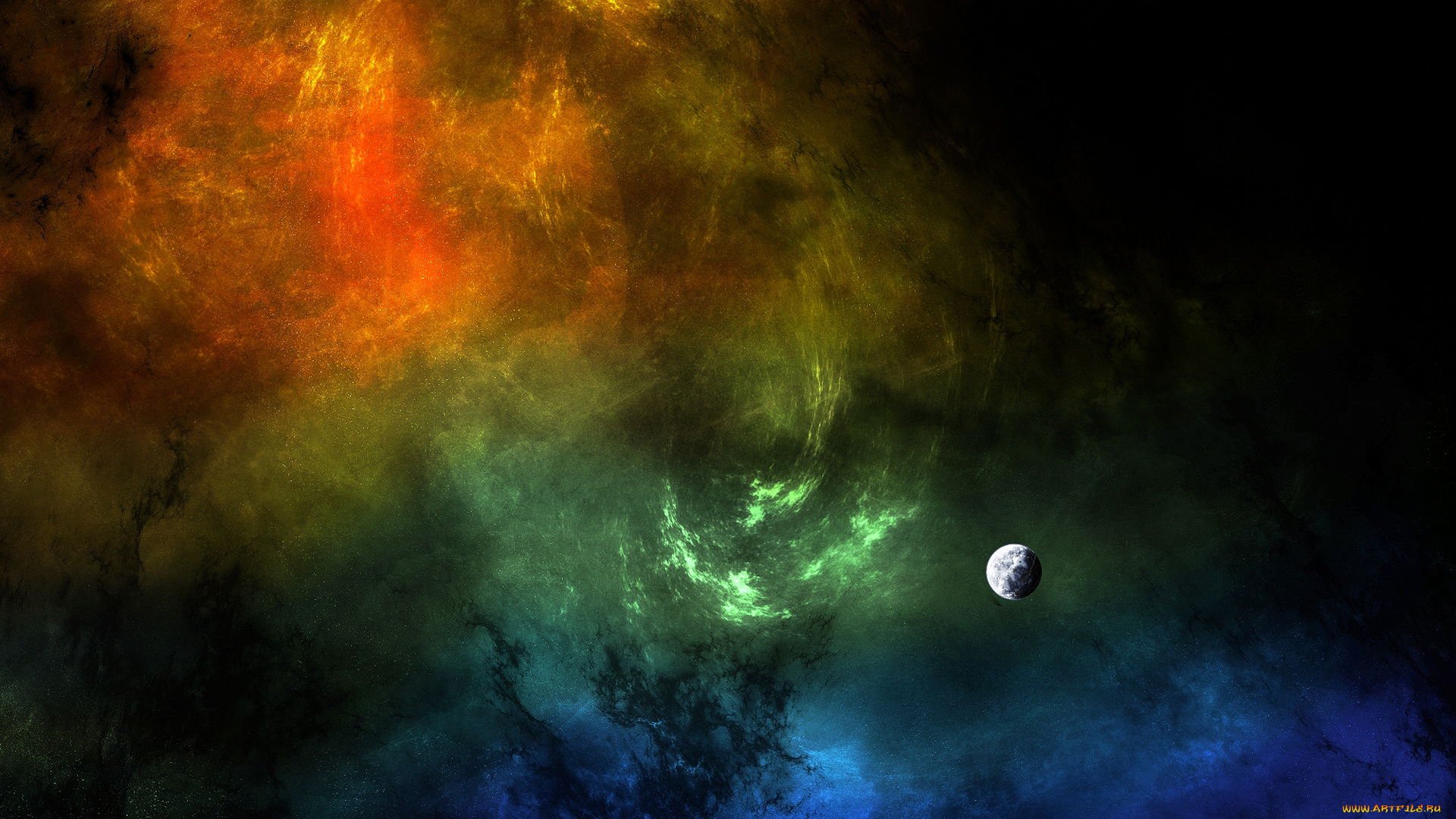 космос, арт, цвет, планета, туманность, вселенная