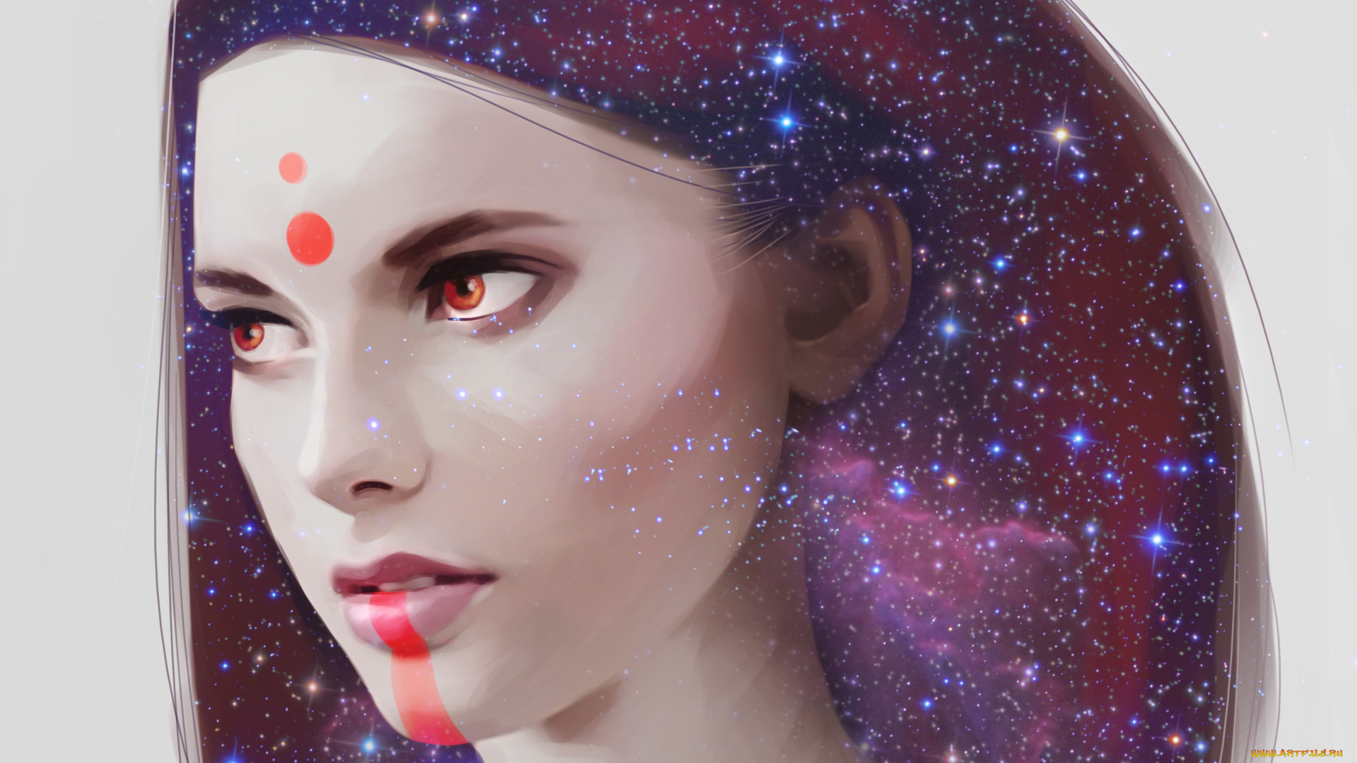 liza, van, rees, фэнтези, девушки, серый, фон, крупный, план, портрет, звезды