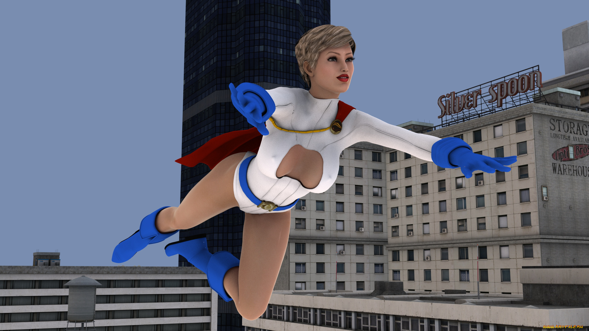 observers, 3д, графика, fantasy, , фантазия, полет, супермен