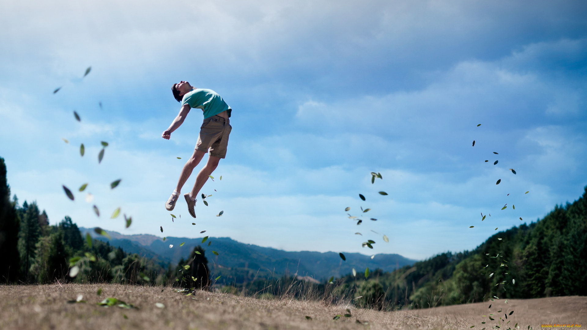 разное, компьютерный, дизайн, ситуация, парень, полёт
