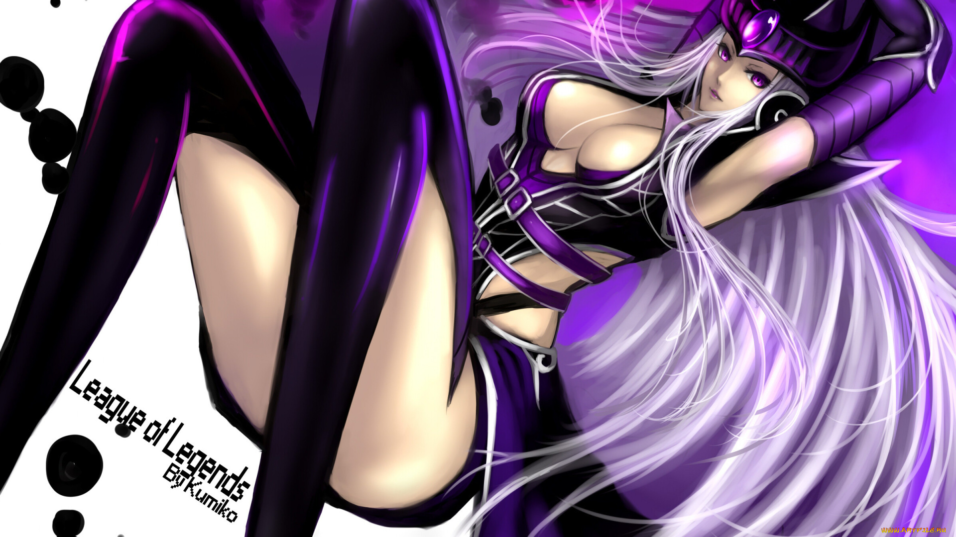 видео, игры, league, of, legends, грудь, syndra, взгляд, надпись, ножки, девушка