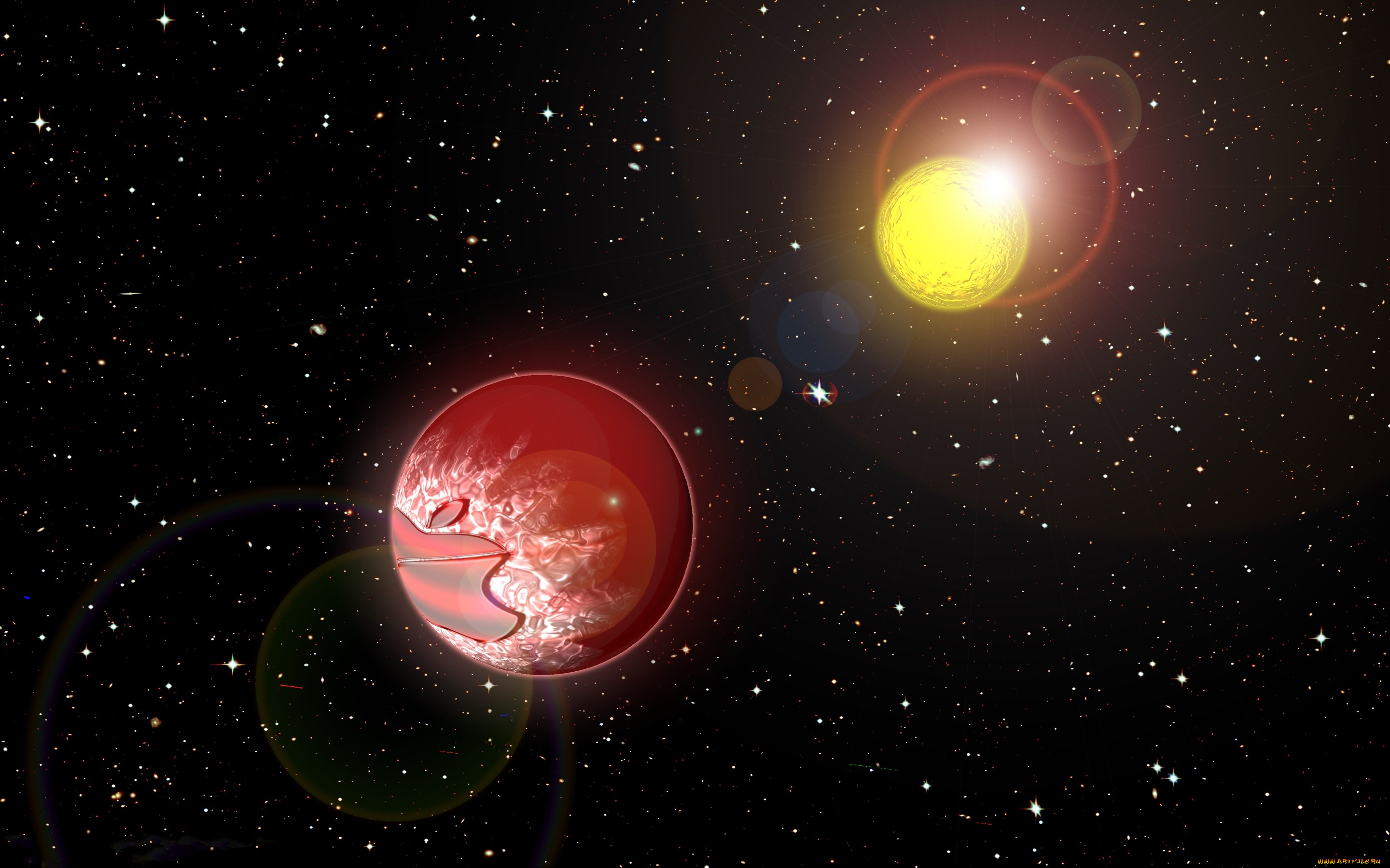 компьютеры, apple, планеты, звезды