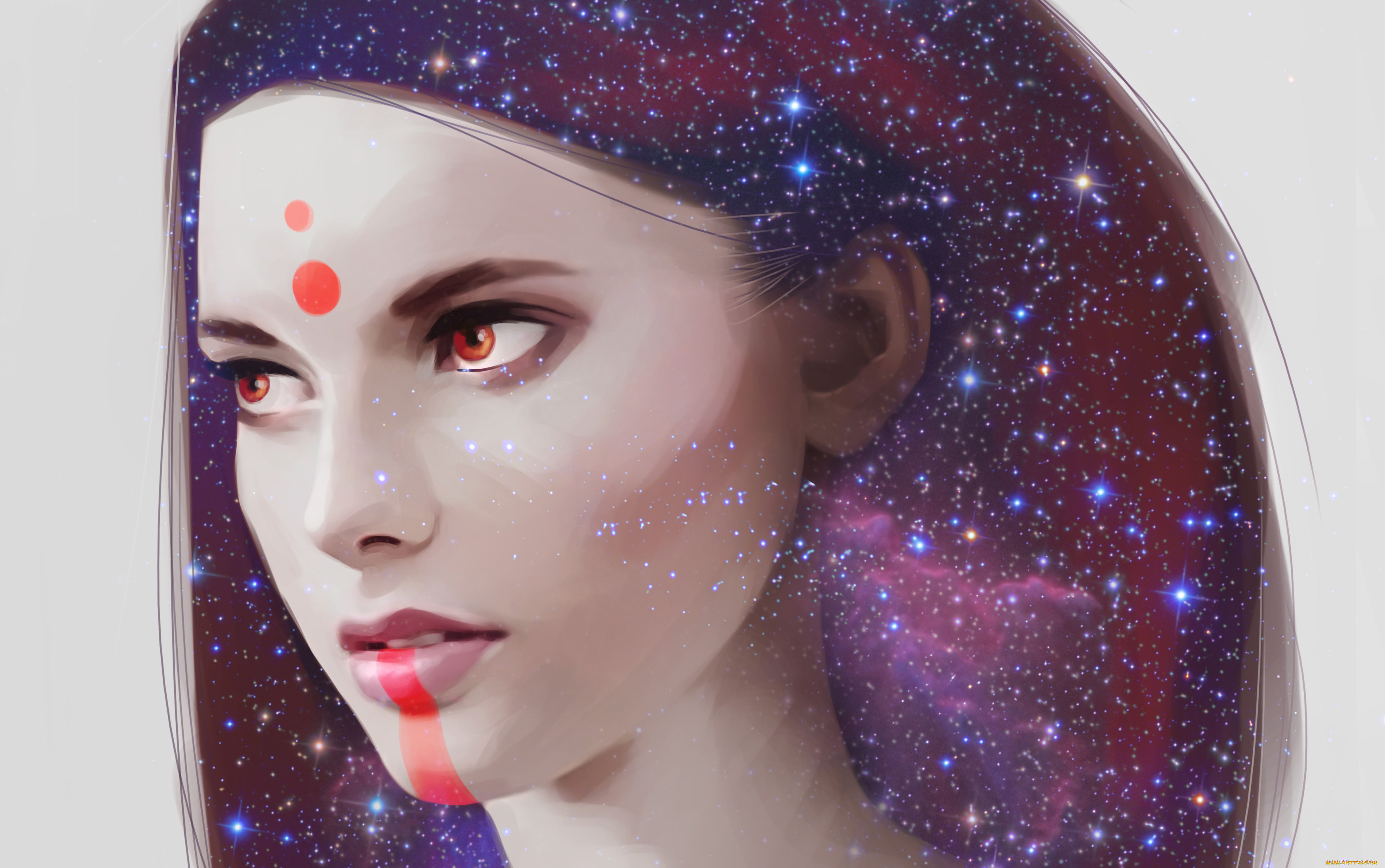 liza, van, rees, фэнтези, девушки, серый, фон, крупный, план, портрет, звезды