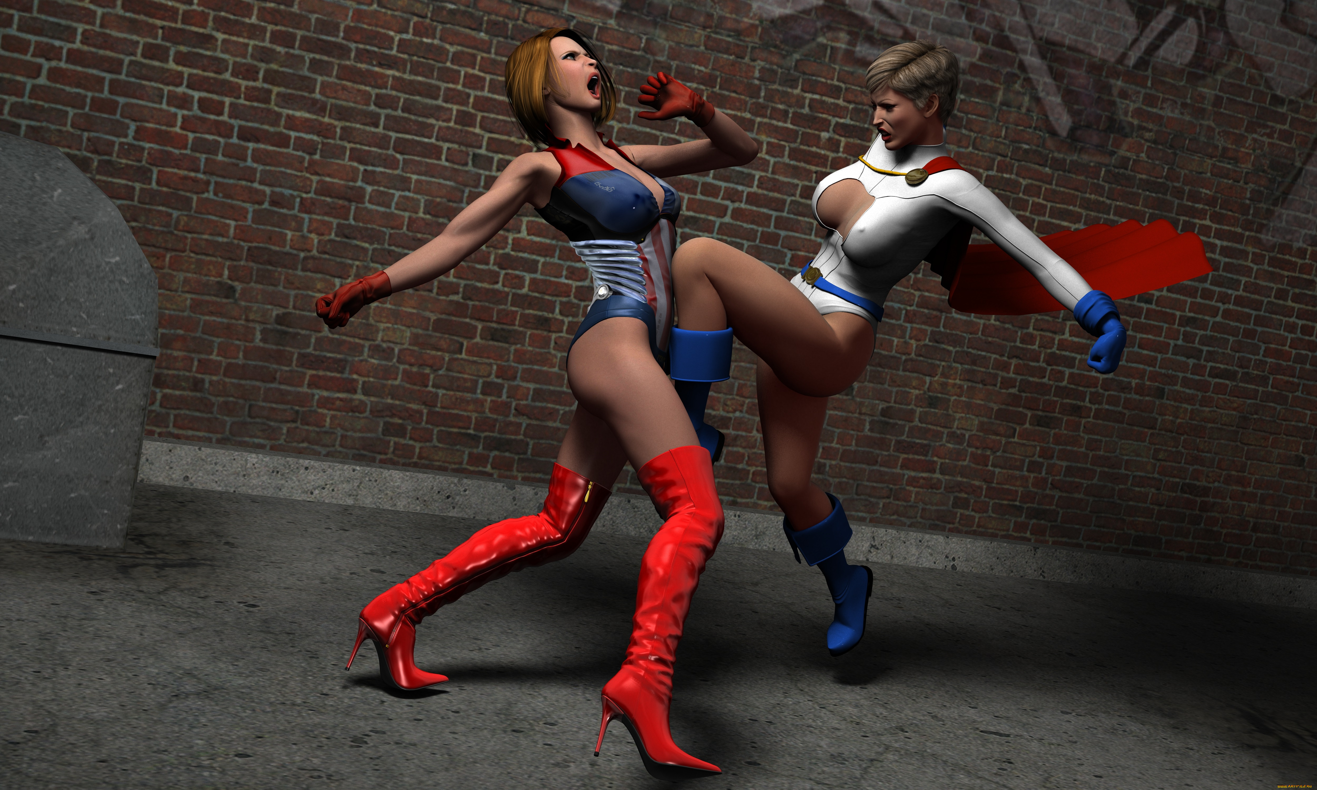 observers, 3д, графика, fantasy, , фантазия, драка, девушки