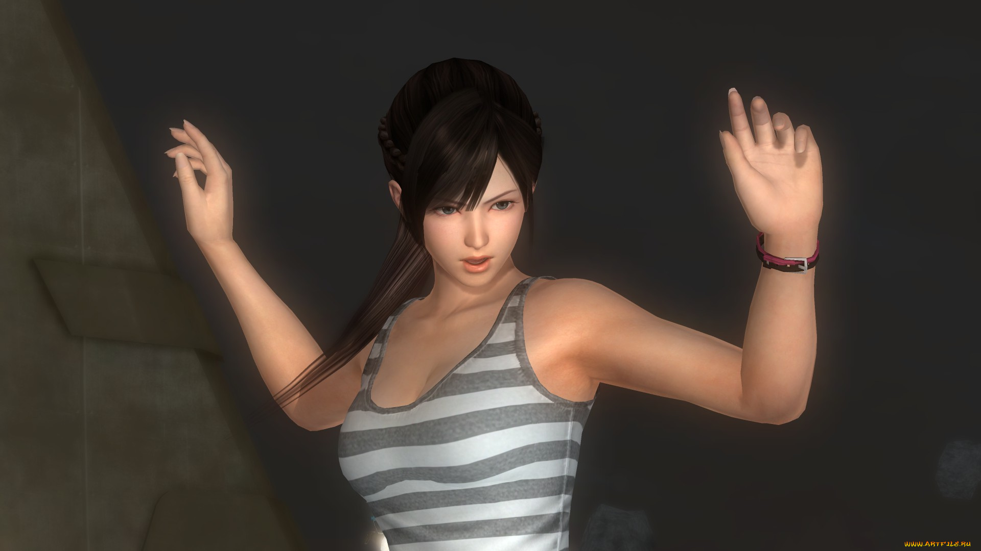 3д, графика, аниме, , anime, девушка, взгляд, фон