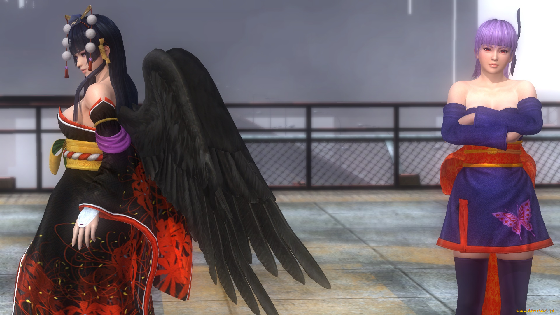 3д, графика, аниме, , anime, девушки, взгляд, фон, демон