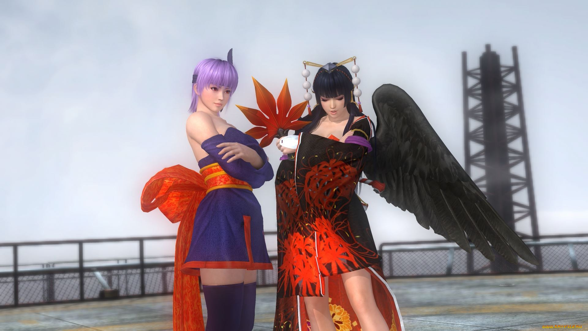 3д, графика, аниме, , anime, девушки, взгляд, фон, демон