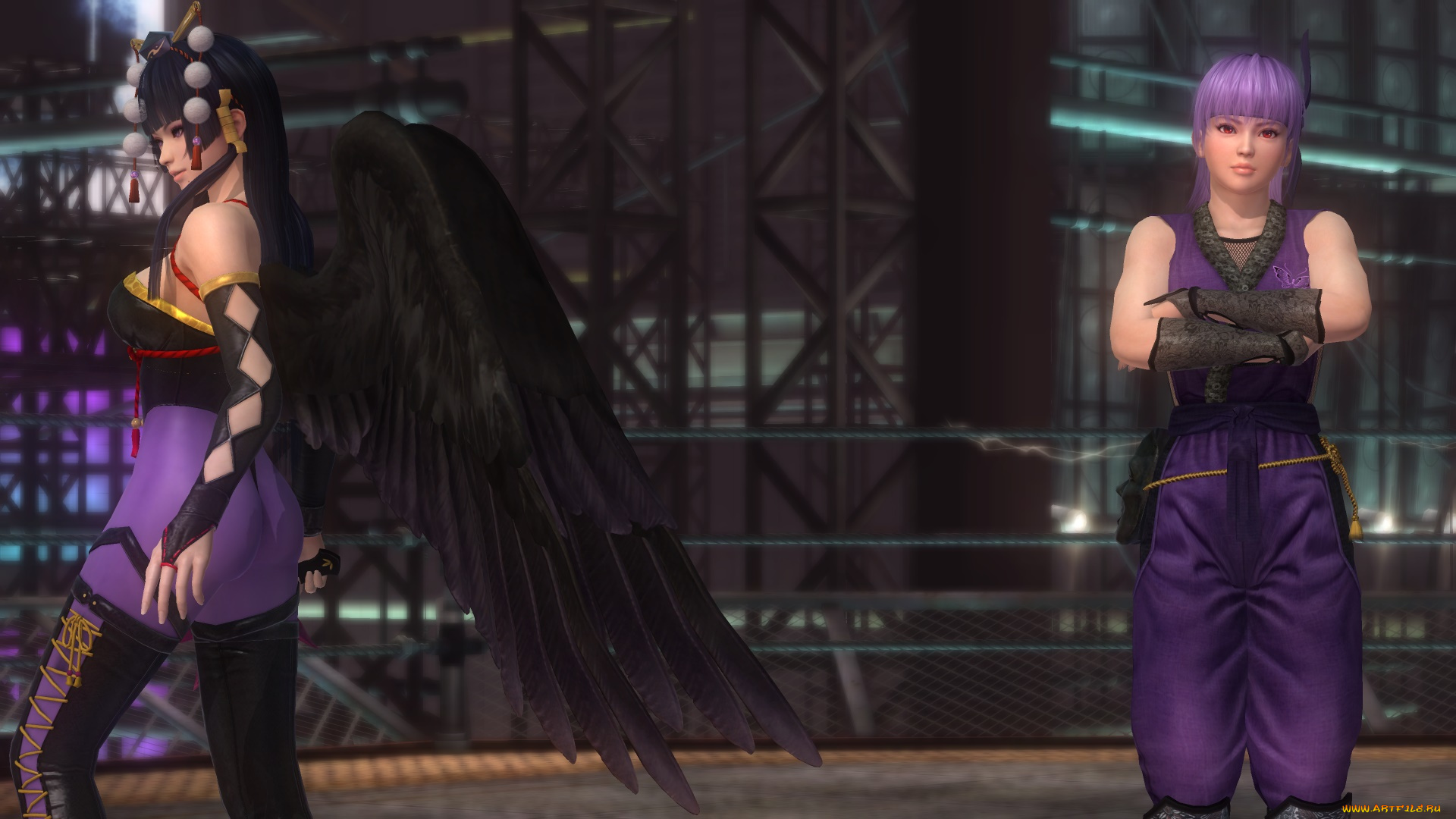 3д, графика, аниме, , anime, девушки, взгляд, фон, демон