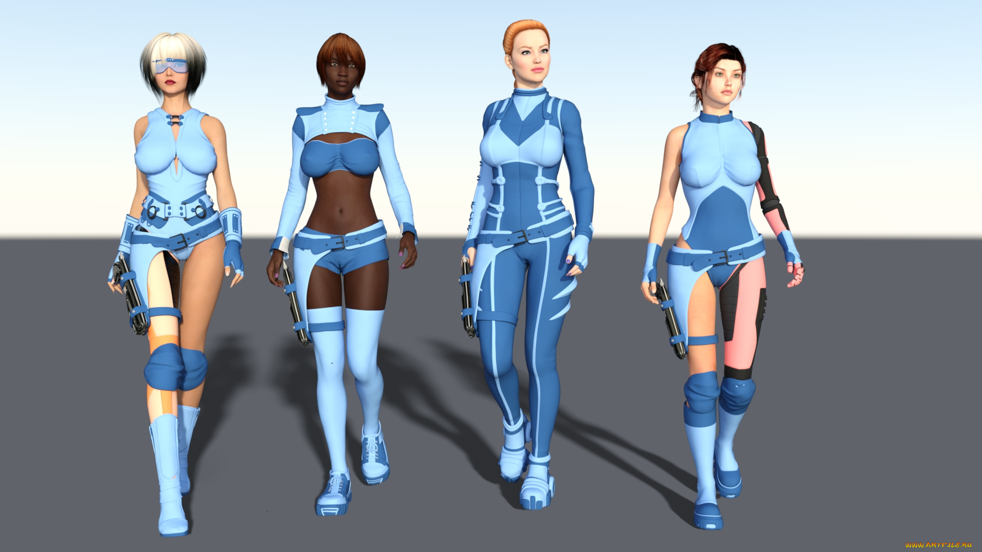 3д, графика, фантазия, , fantasy, девушки, взгляд, фон, оружие