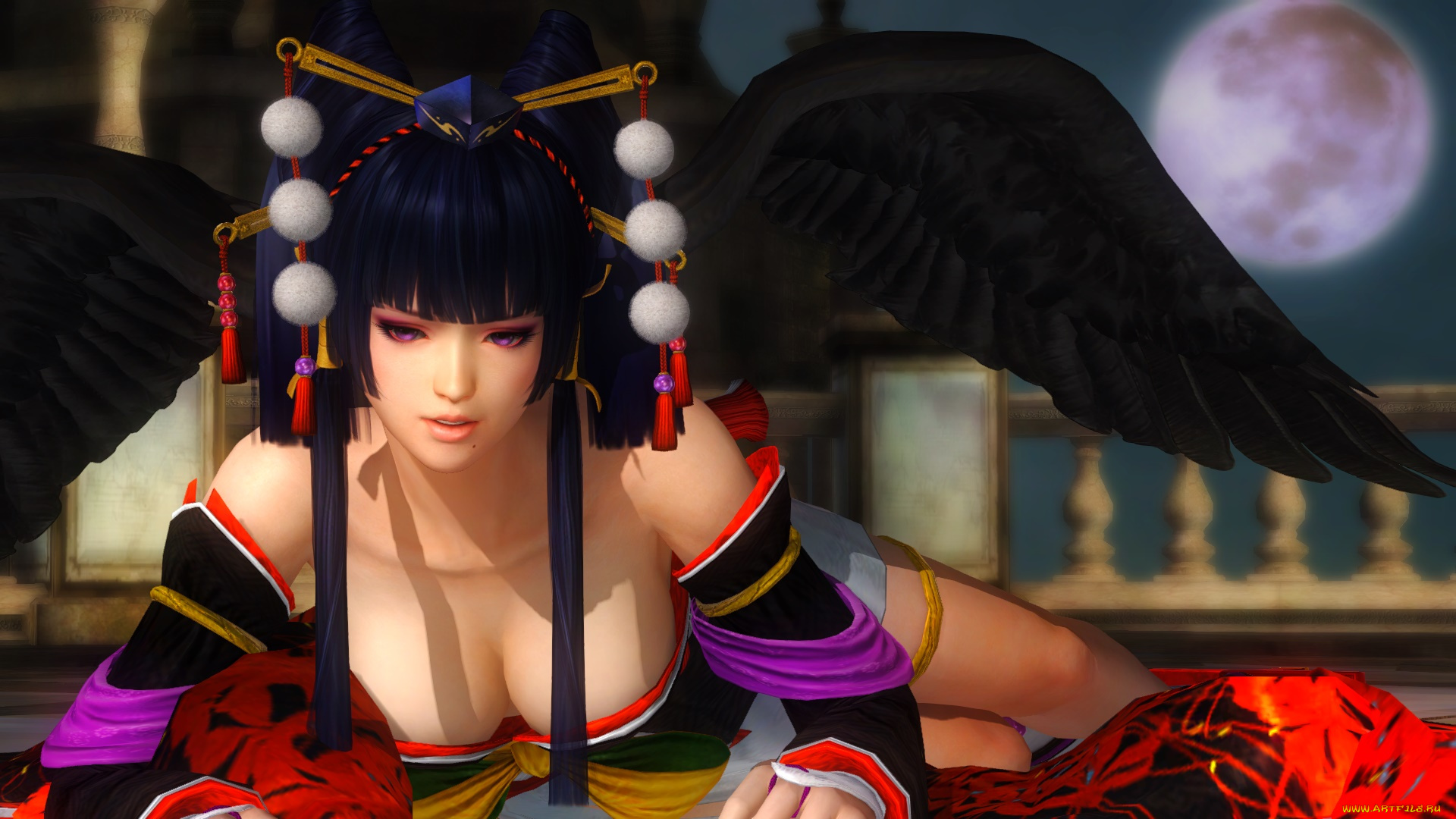 3д, графика, существа, , creatures, демон, фон, взгляд, девушка