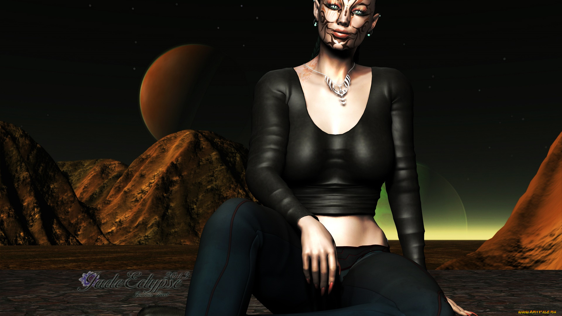 3д, графика, существа, , creatures, планета, горы, взгляд, фон, костаники