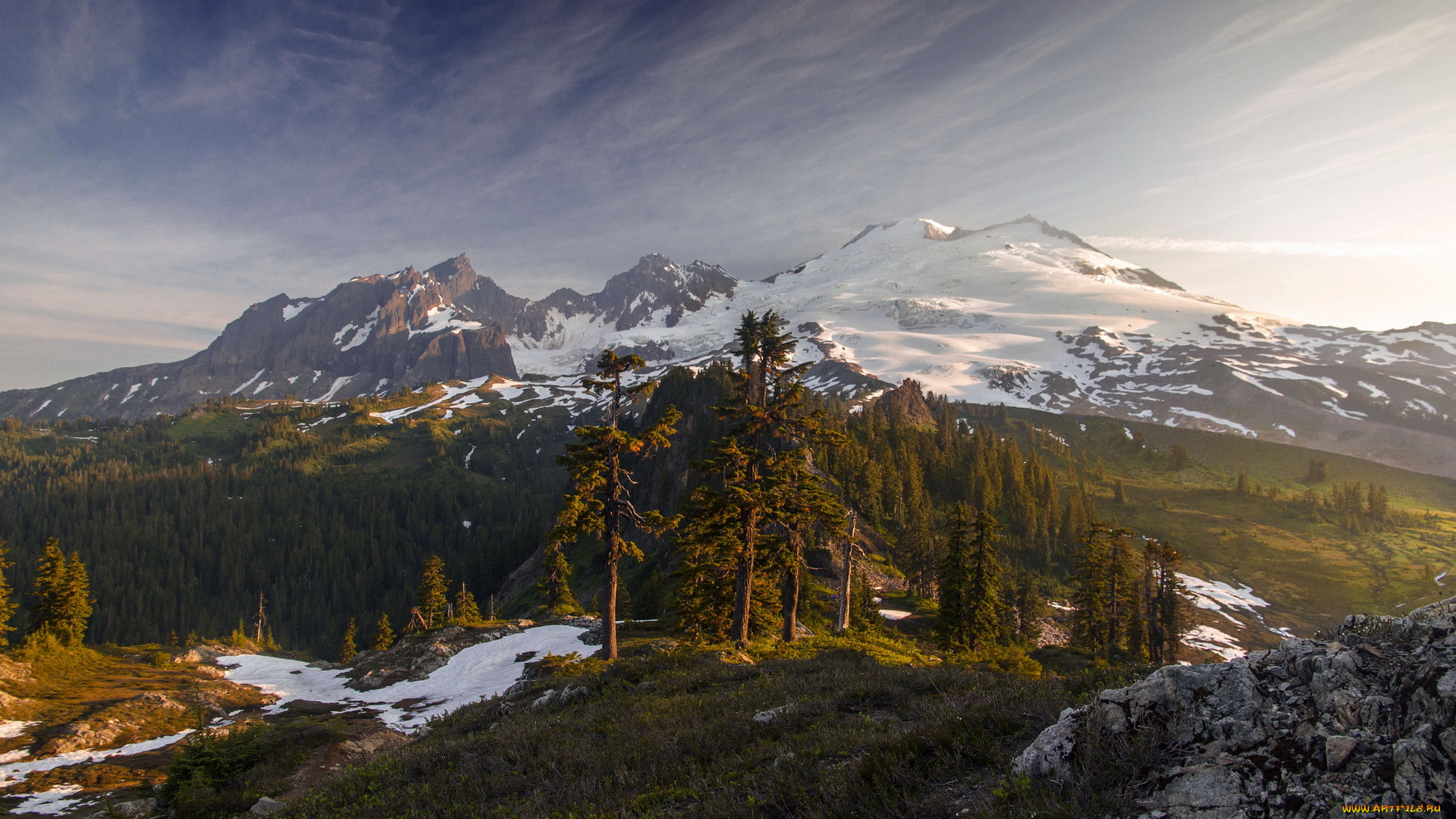 природа, горы, morning, mount, baker, light