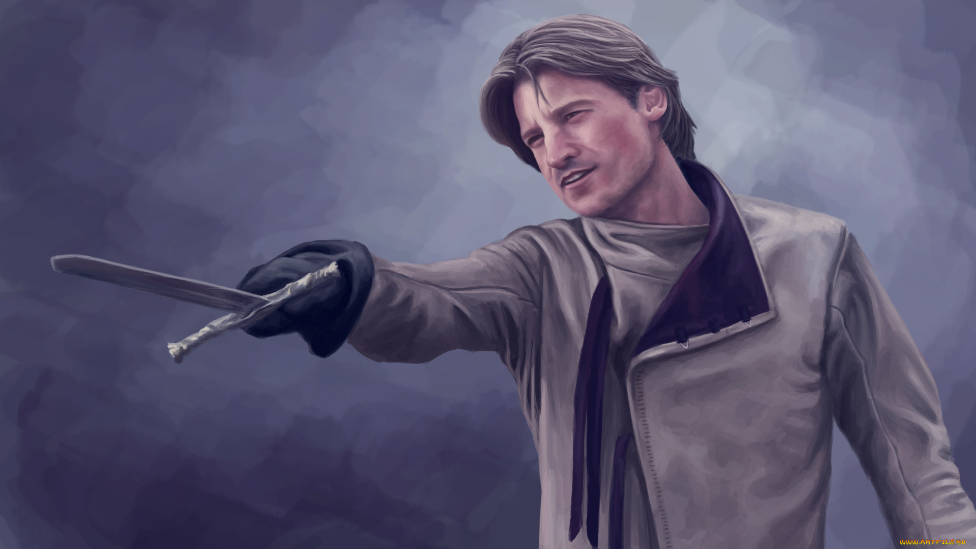 рисованное, кино, nikolaj, coster-waldau, меч, jaime, lannister, game, of, thrones
