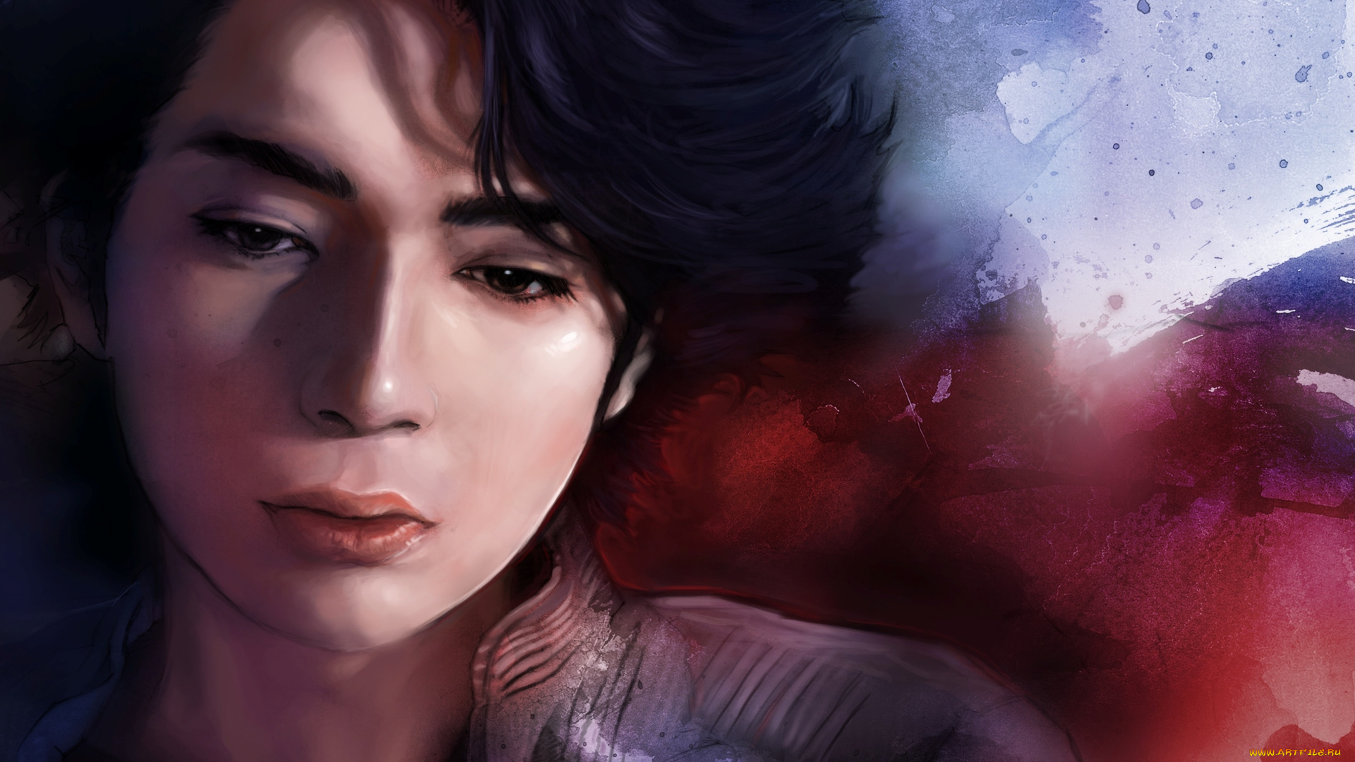 рисованное, люди, парень, matsumoto, jun, портрет, feeling, alone