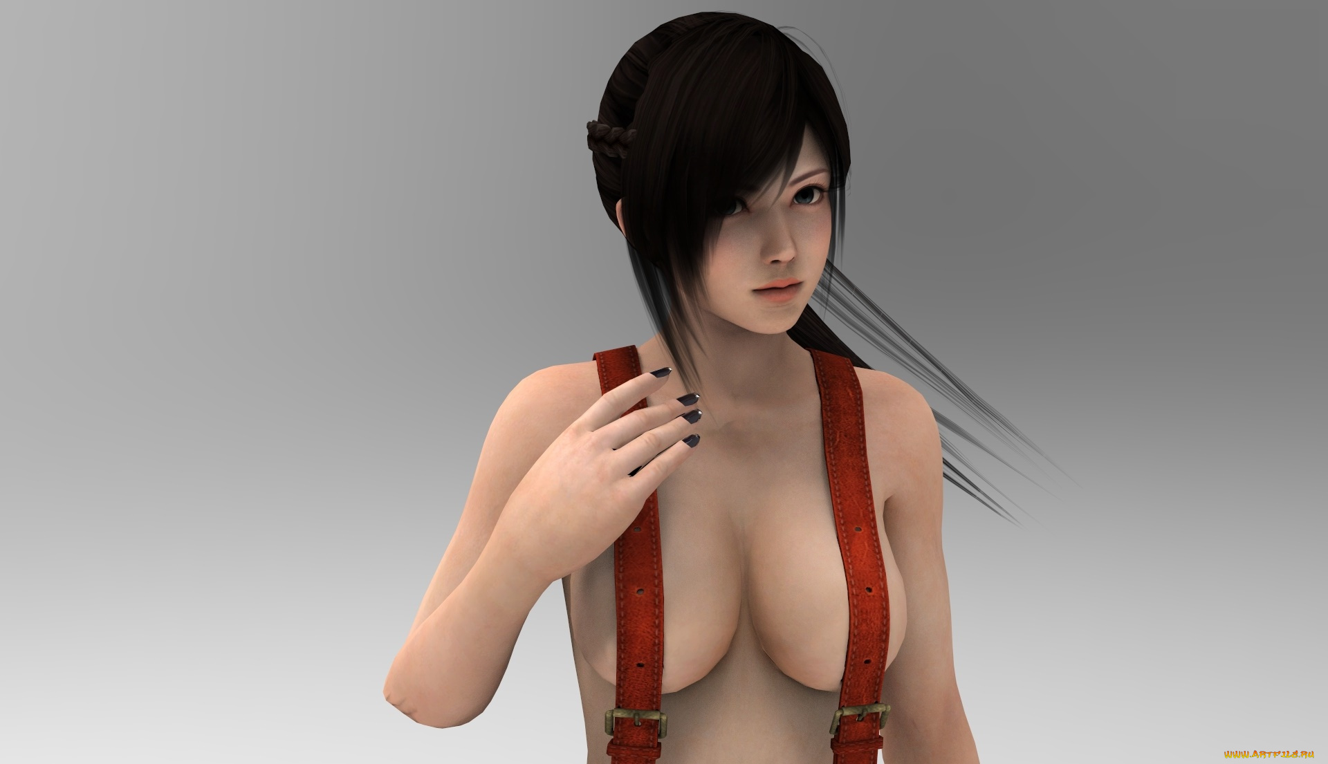 3д, графика, аниме, , anime, девушка, взгляд, фон