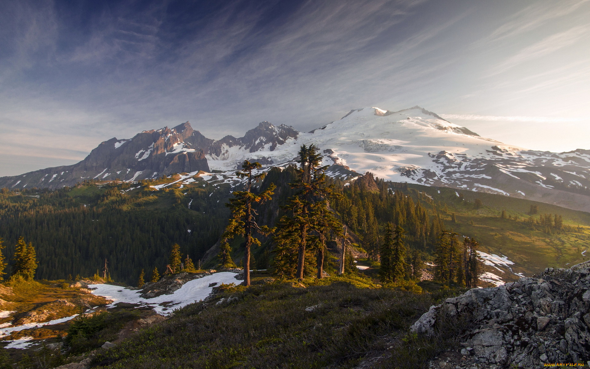 природа, горы, morning, mount, baker, light