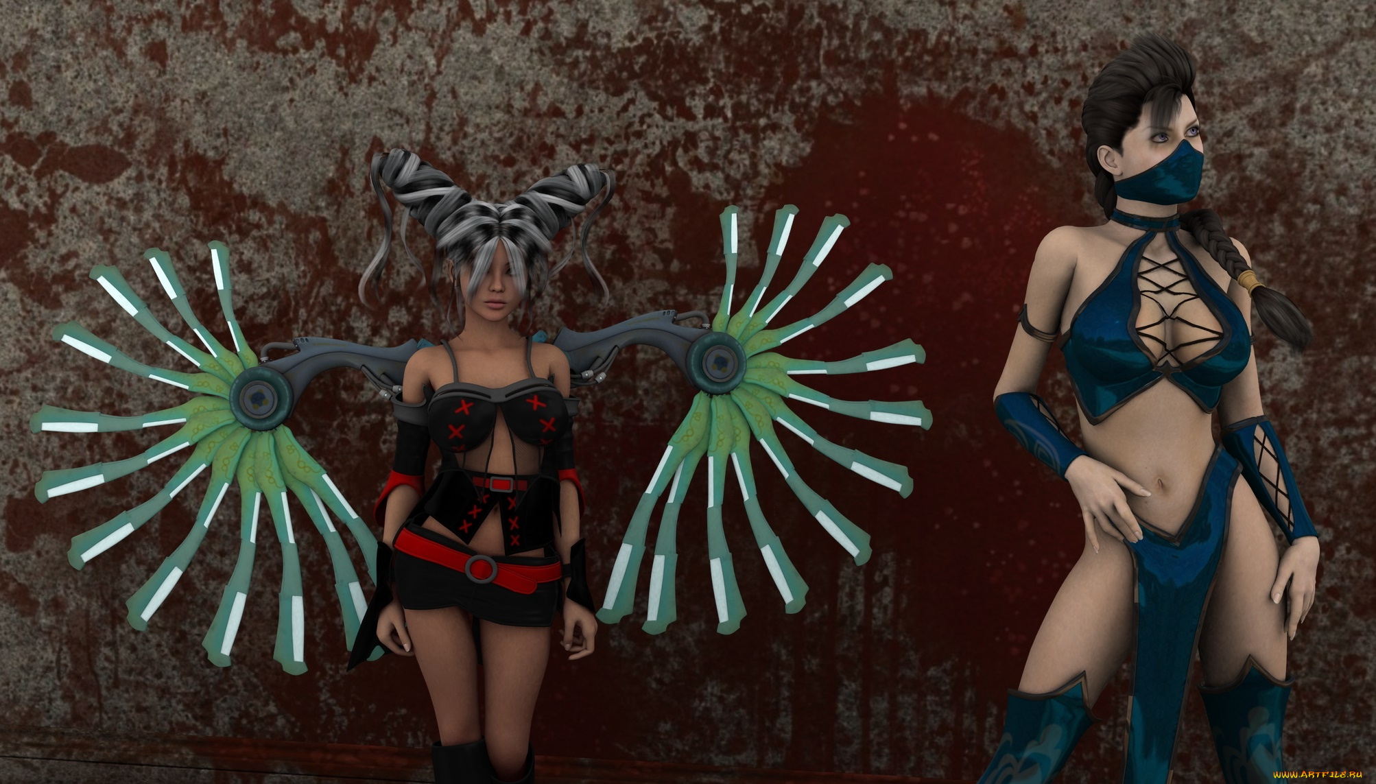 3д, графика, люди, , people, девушки, взгляд, фон