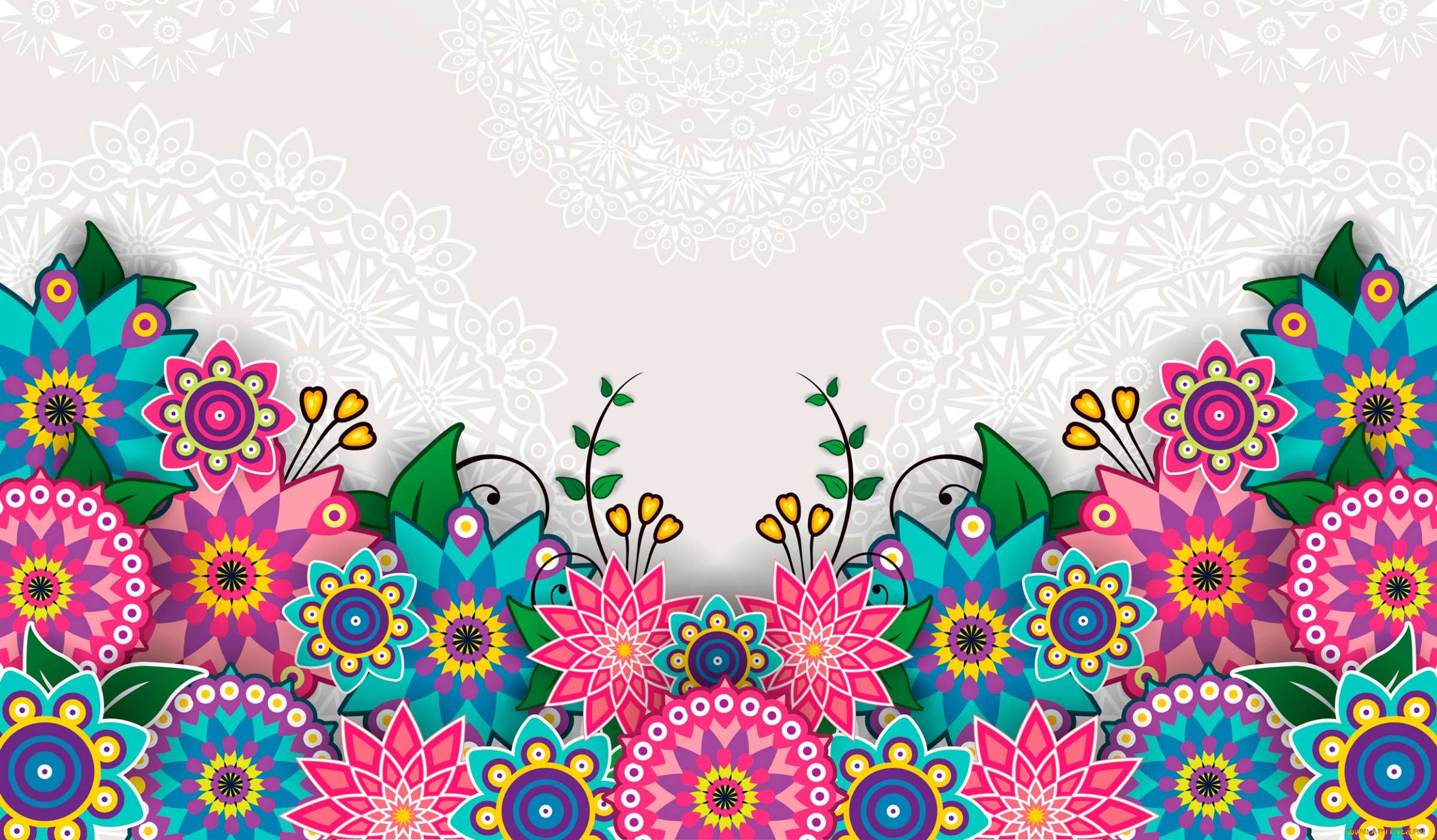 векторная, графика, цветы, , flowers, цветы, узор, яркий, цвет