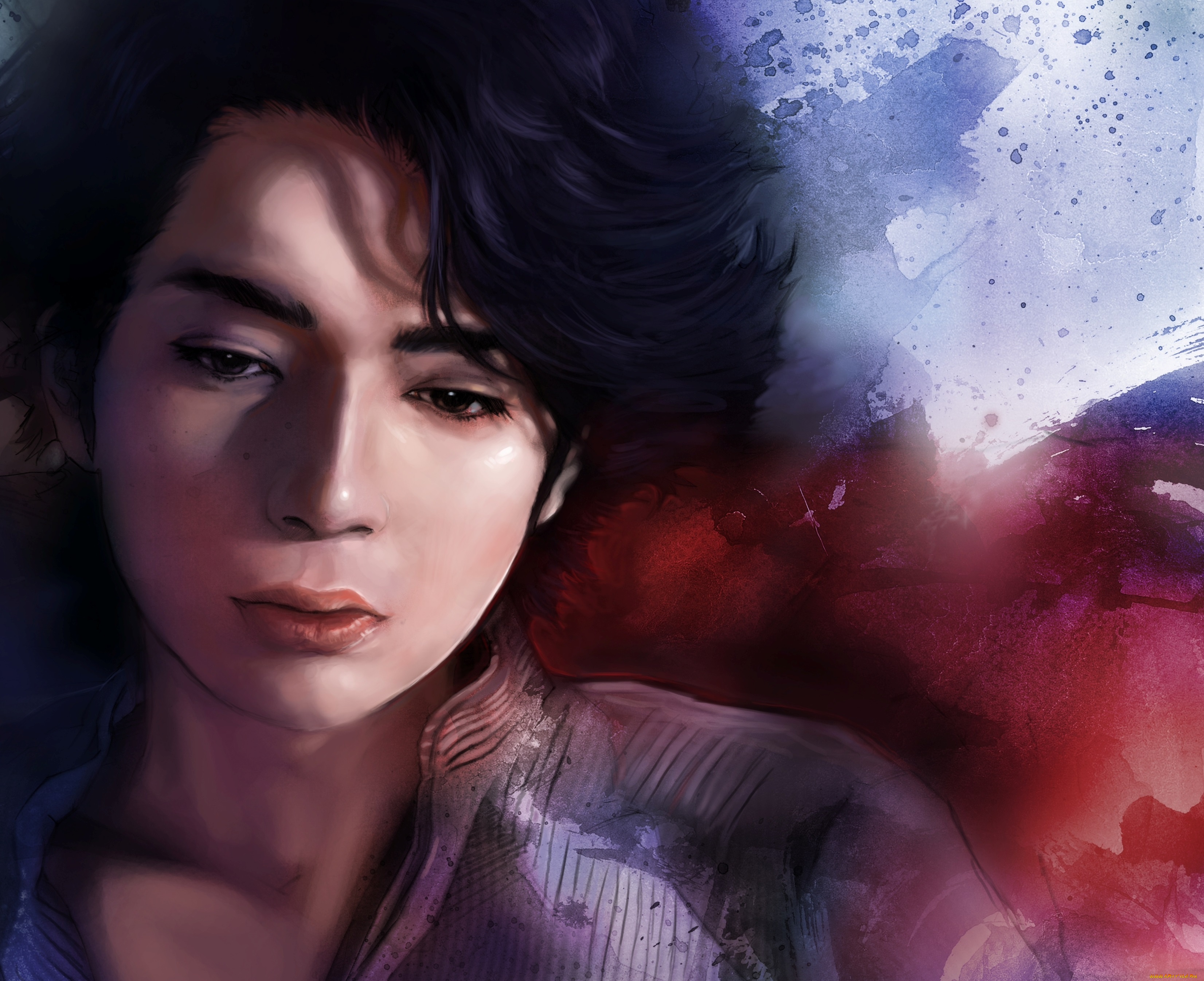 рисованное, люди, парень, matsumoto, jun, портрет, feeling, alone