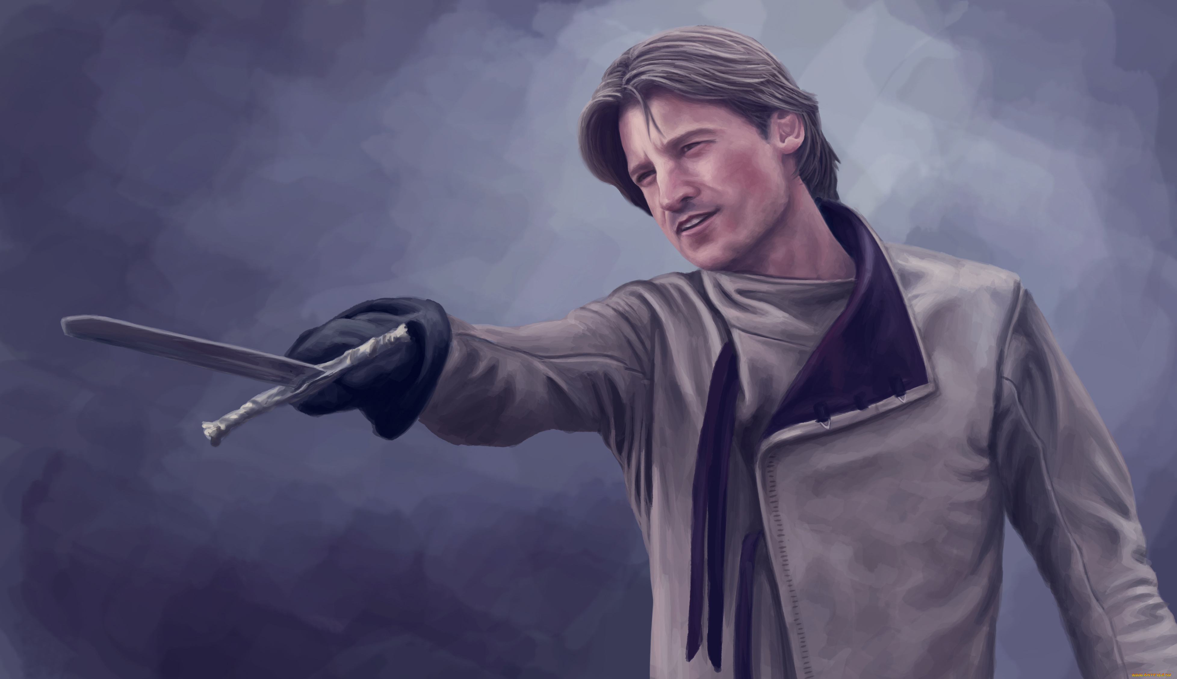 рисованное, кино, nikolaj, coster-waldau, меч, jaime, lannister, game, of, thrones