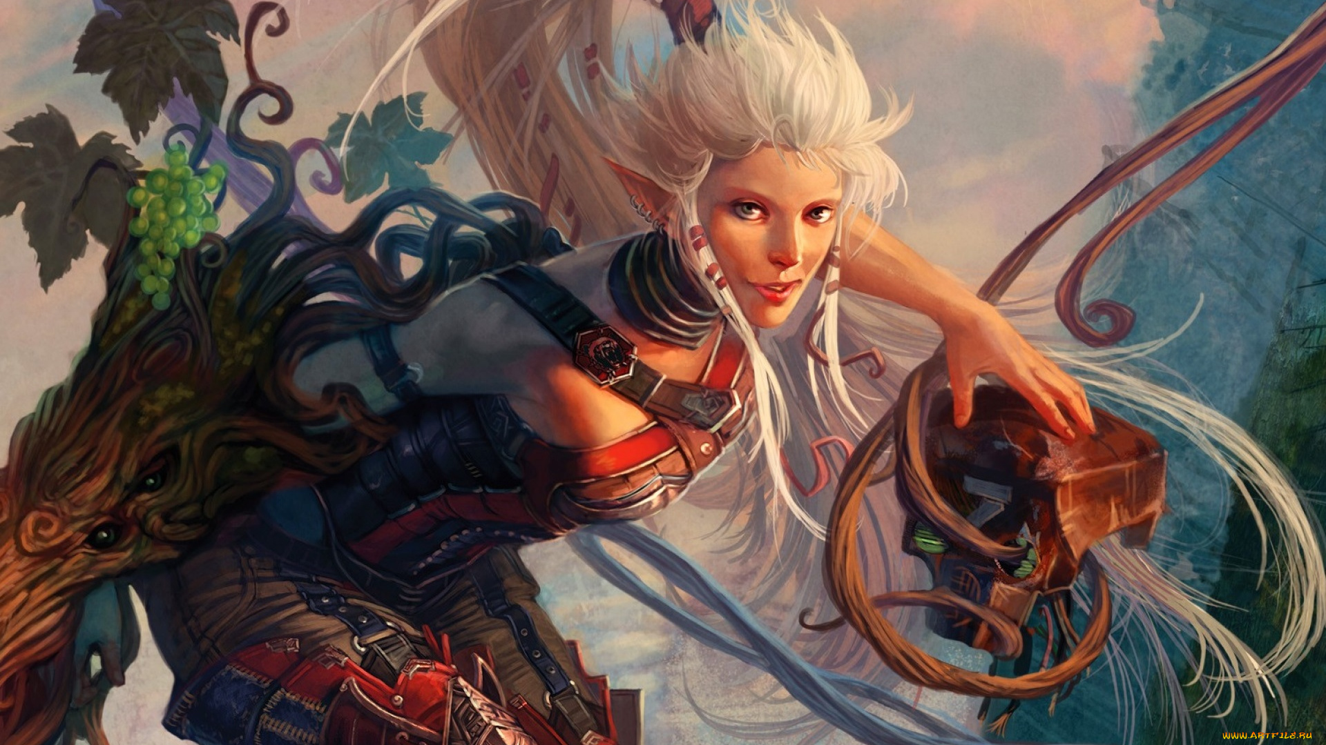 фэнтези, эльфы, девушка, эльф, арт