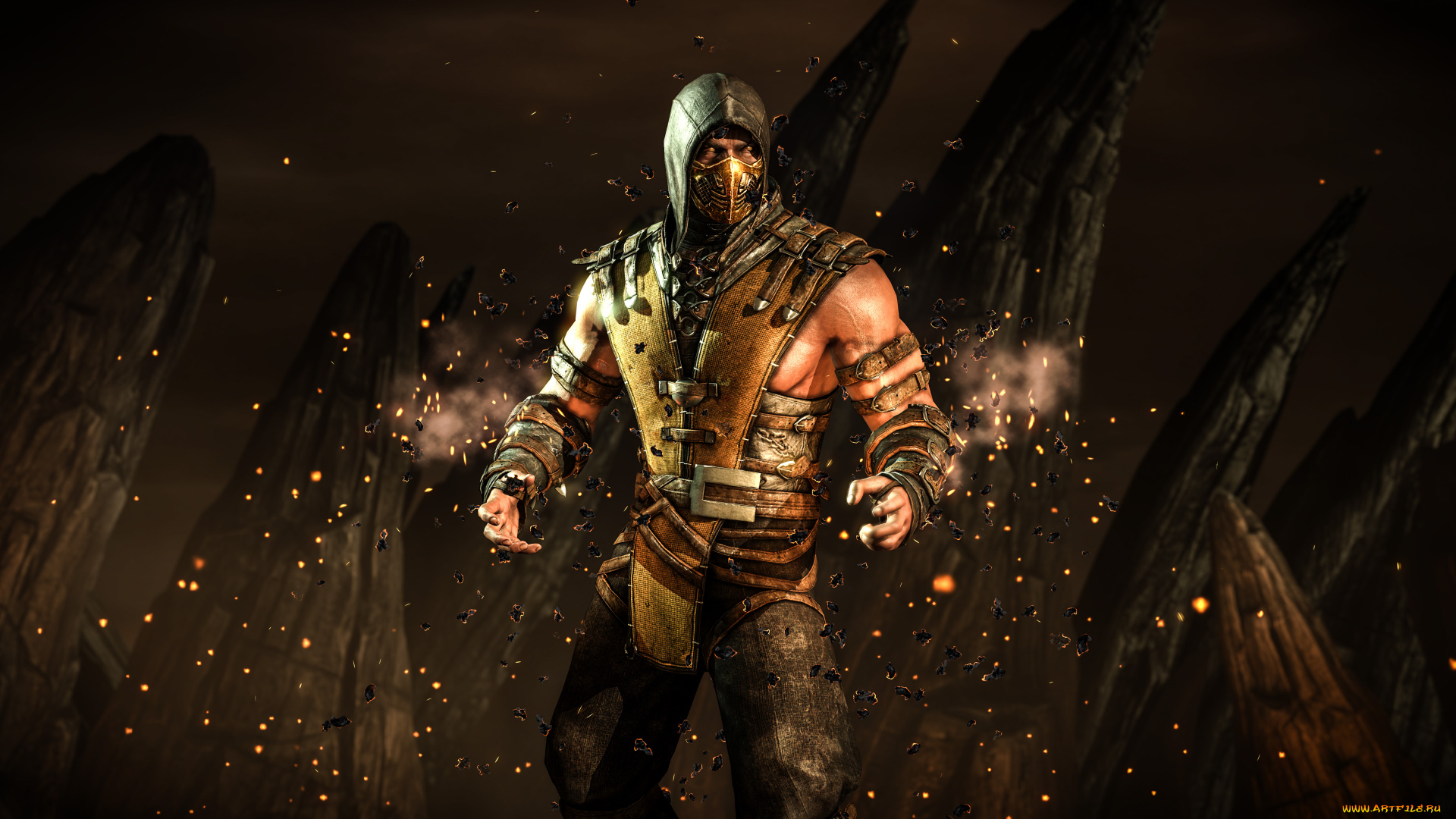 видео, игры, mortal, kombat, x, scorpion, mortal, kombat, x