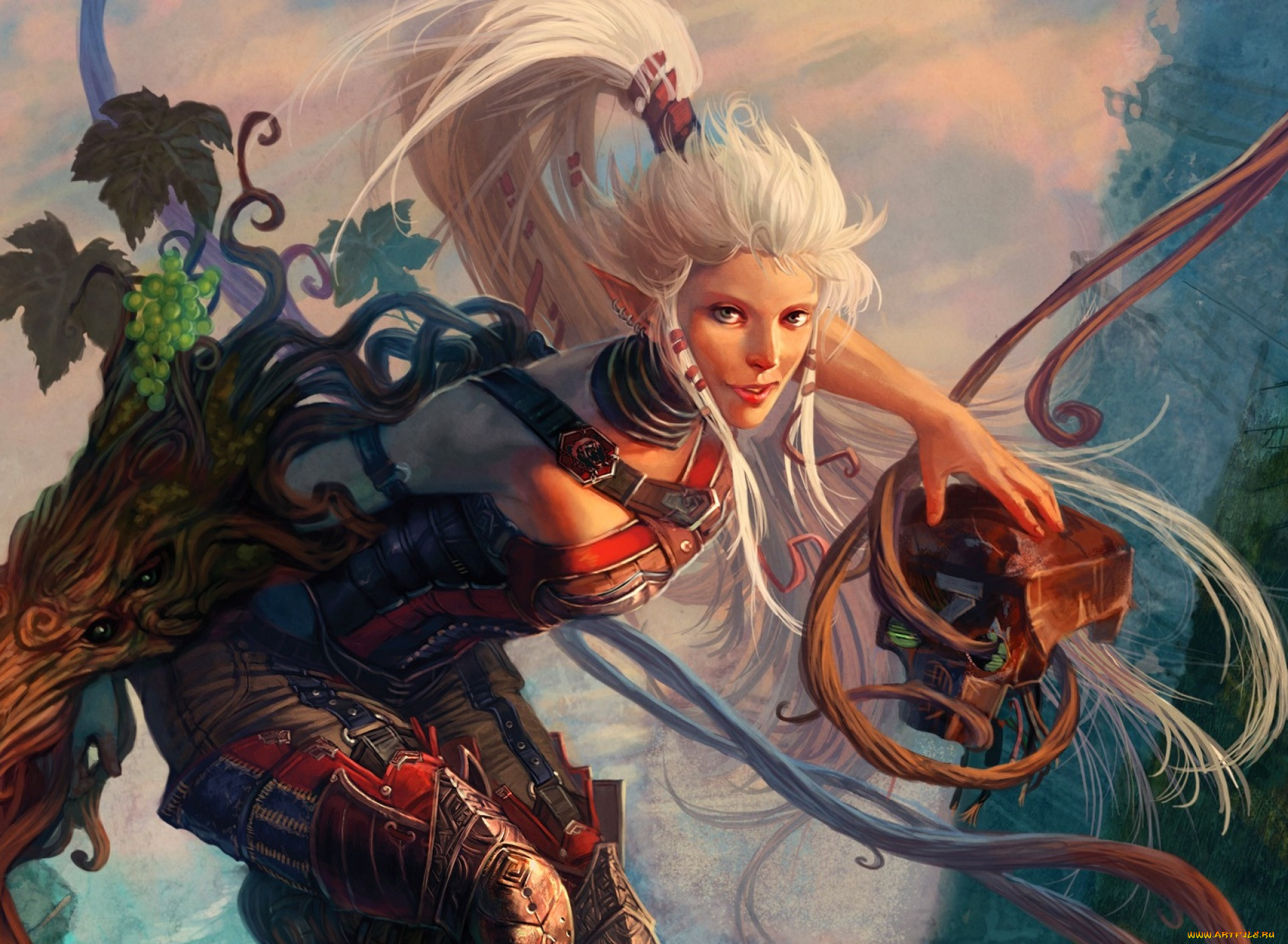 фэнтези, эльфы, девушка, эльф, арт