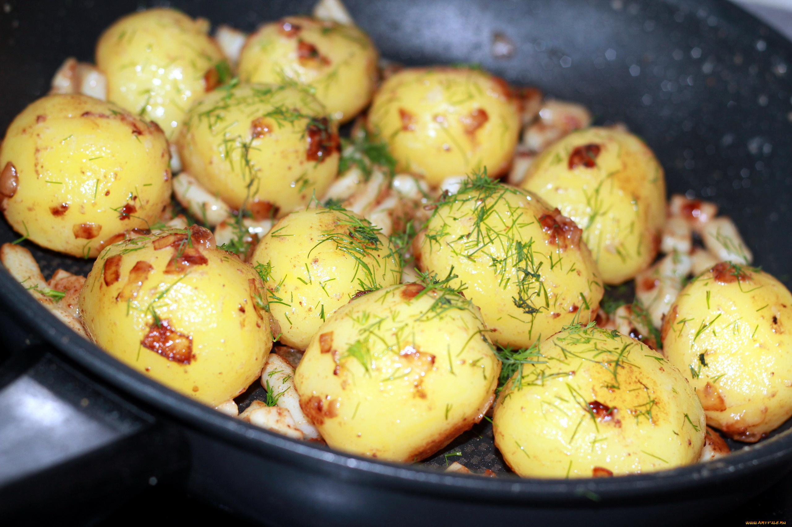 еда, картофель, укроп