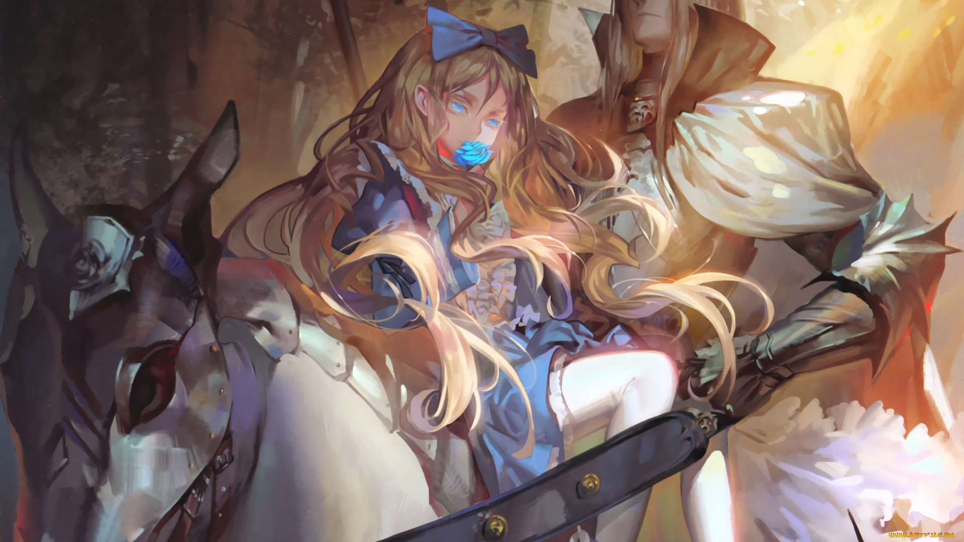 аниме, alice, in, wonderland, white, datura