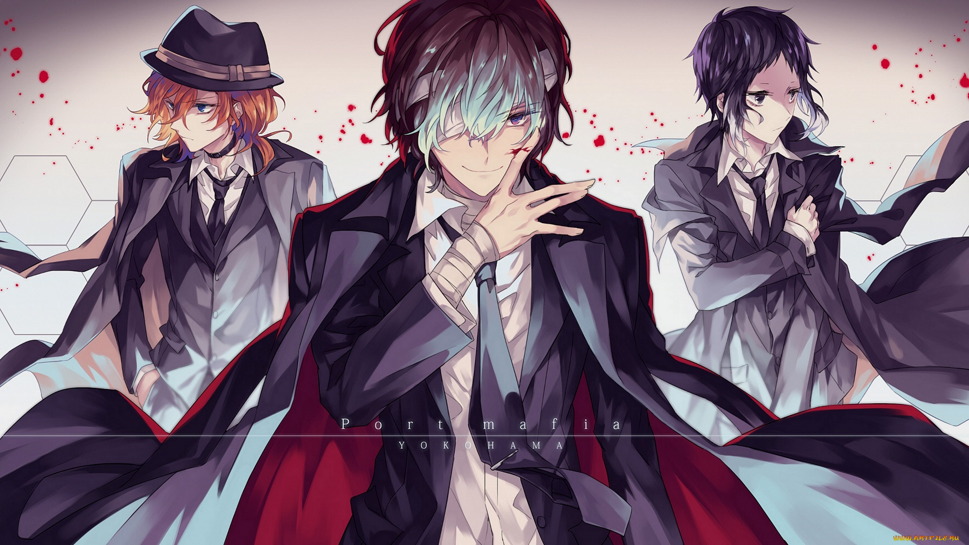 аниме, bungou, stray, dogs, парни