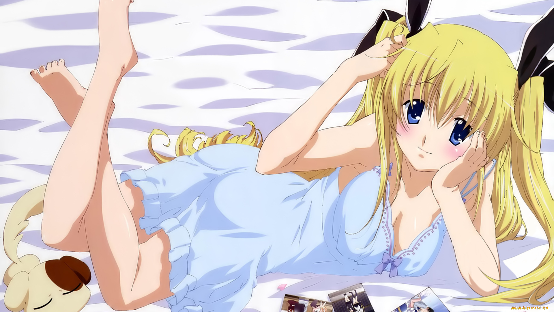 аниме, da, capo, фотографии, постель, девушка