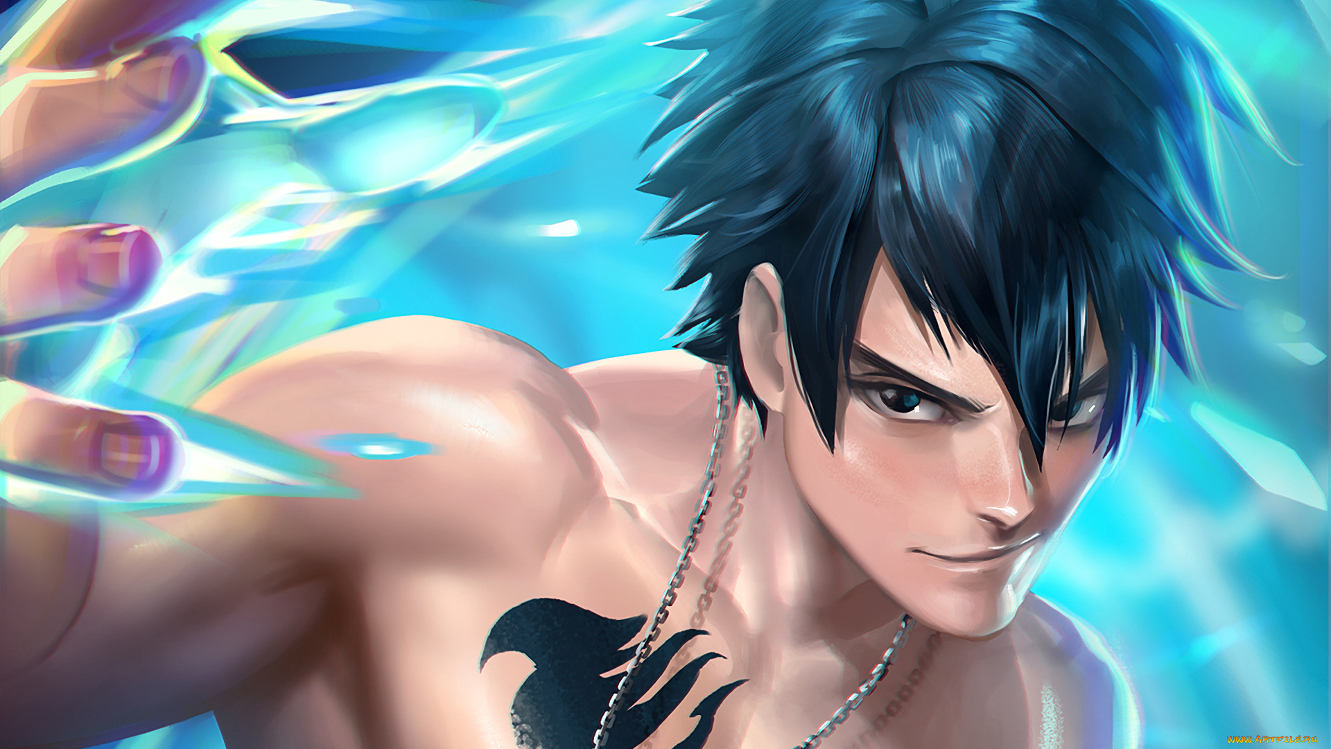 аниме, fairy, tail, грей