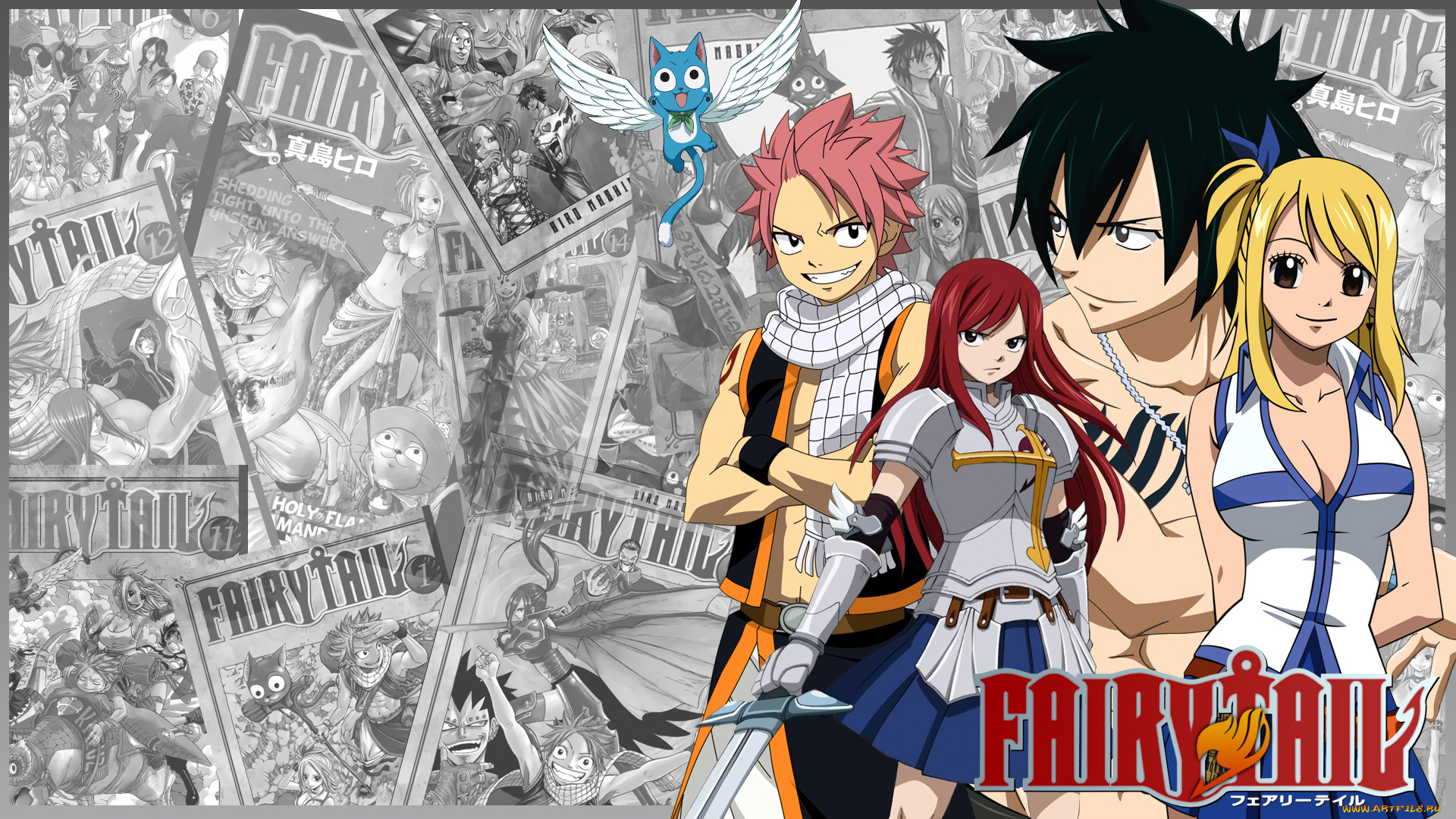 аниме, fairy, tail, хвост, феи