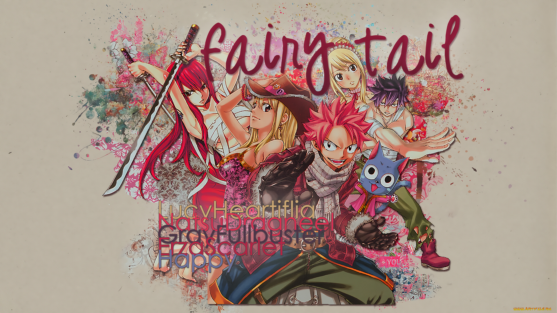 аниме, fairy, tail, хвост, феи