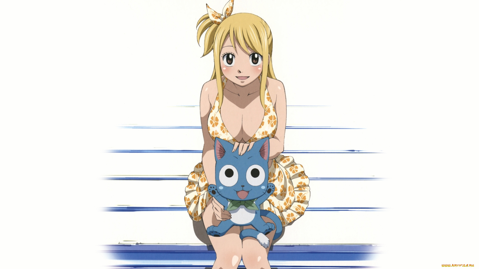 аниме, fairy, tail, люси, хеппи