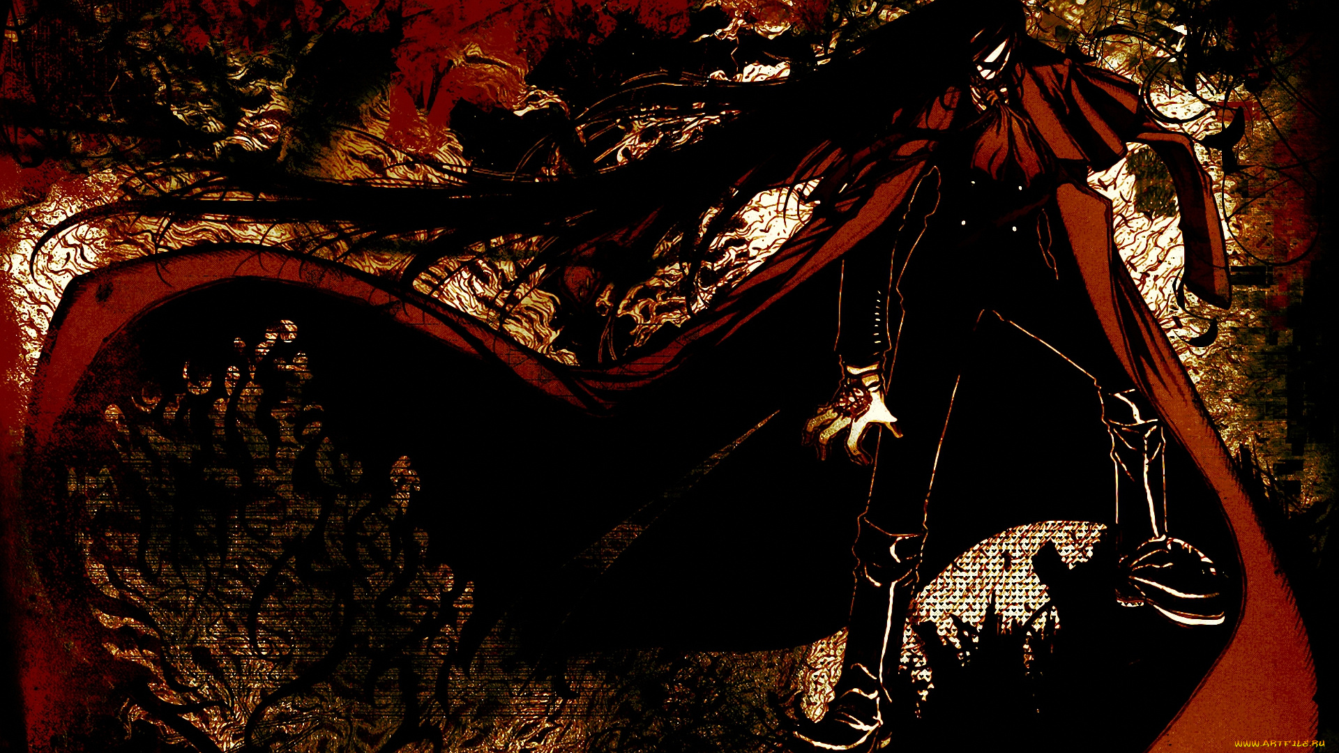 аниме, hellsing, алукард, vampire, dracula, alucard, вампир, дракула