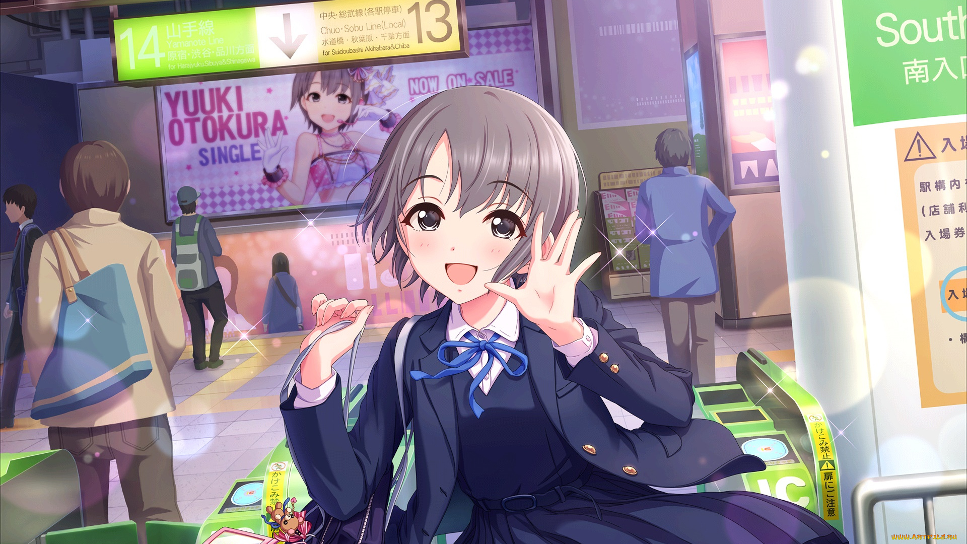 аниме, idolm@ster, фон, взгляд, девушка