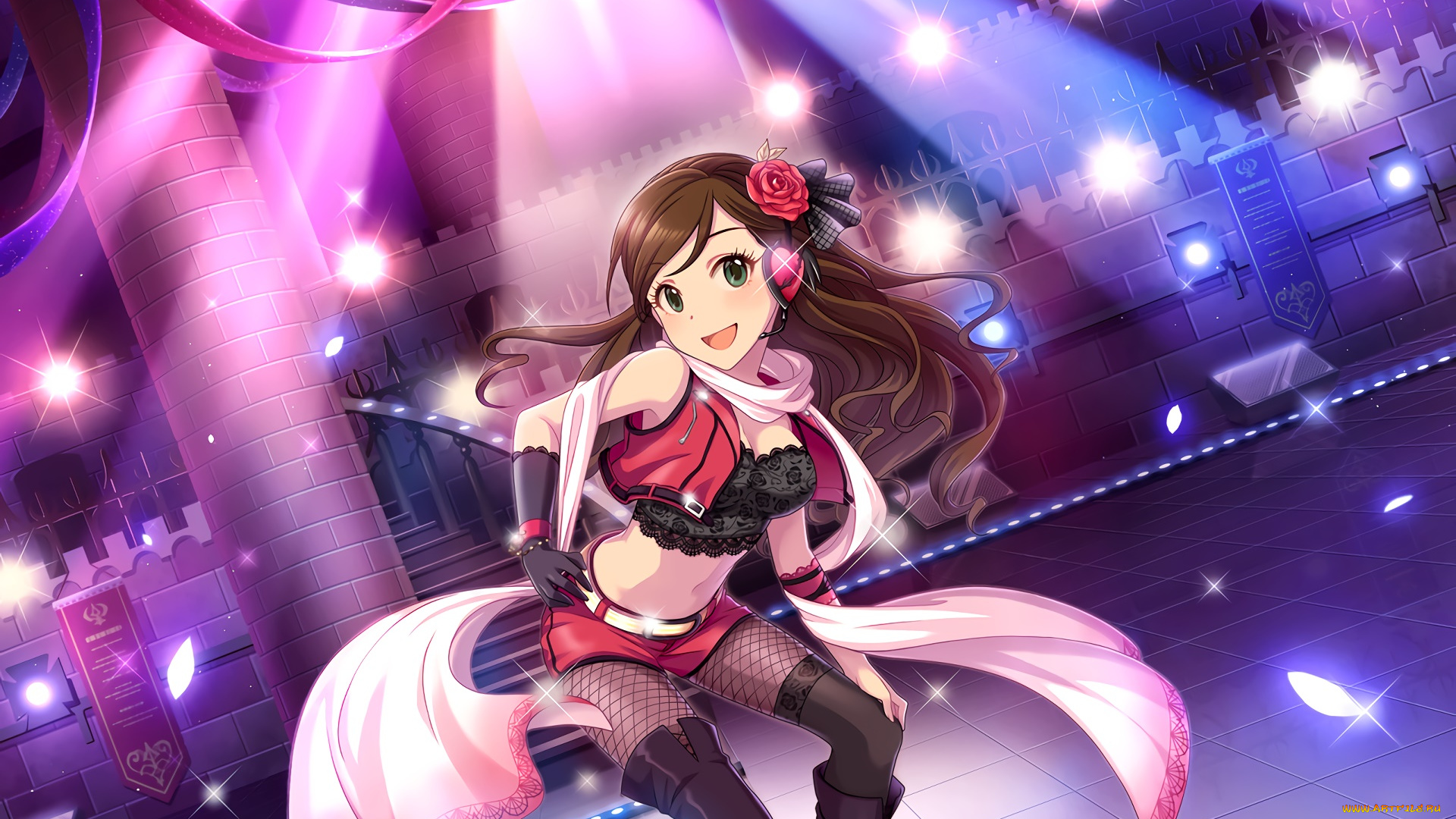 аниме, idolm@ster, фон, взгляд, девушка