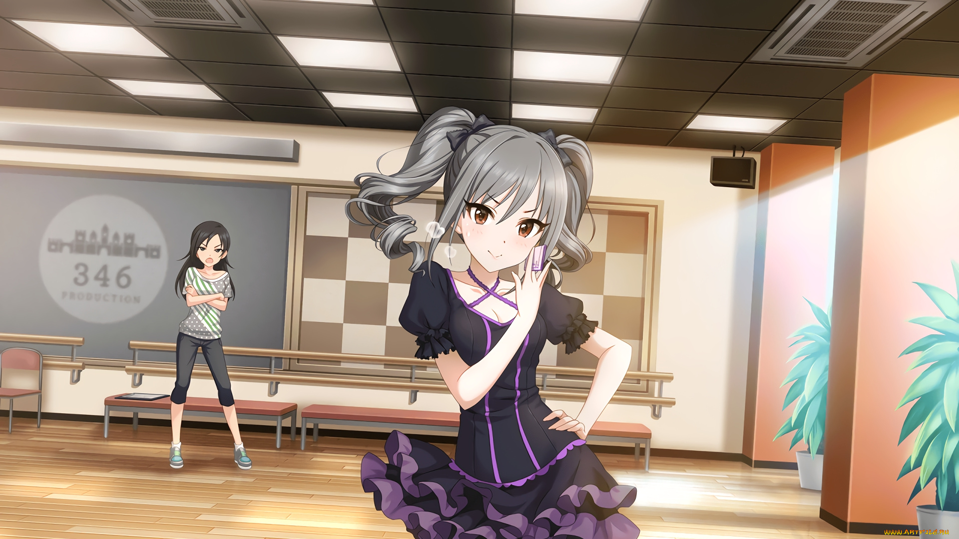 аниме, idolm@ster, фон, взгляд, девушка