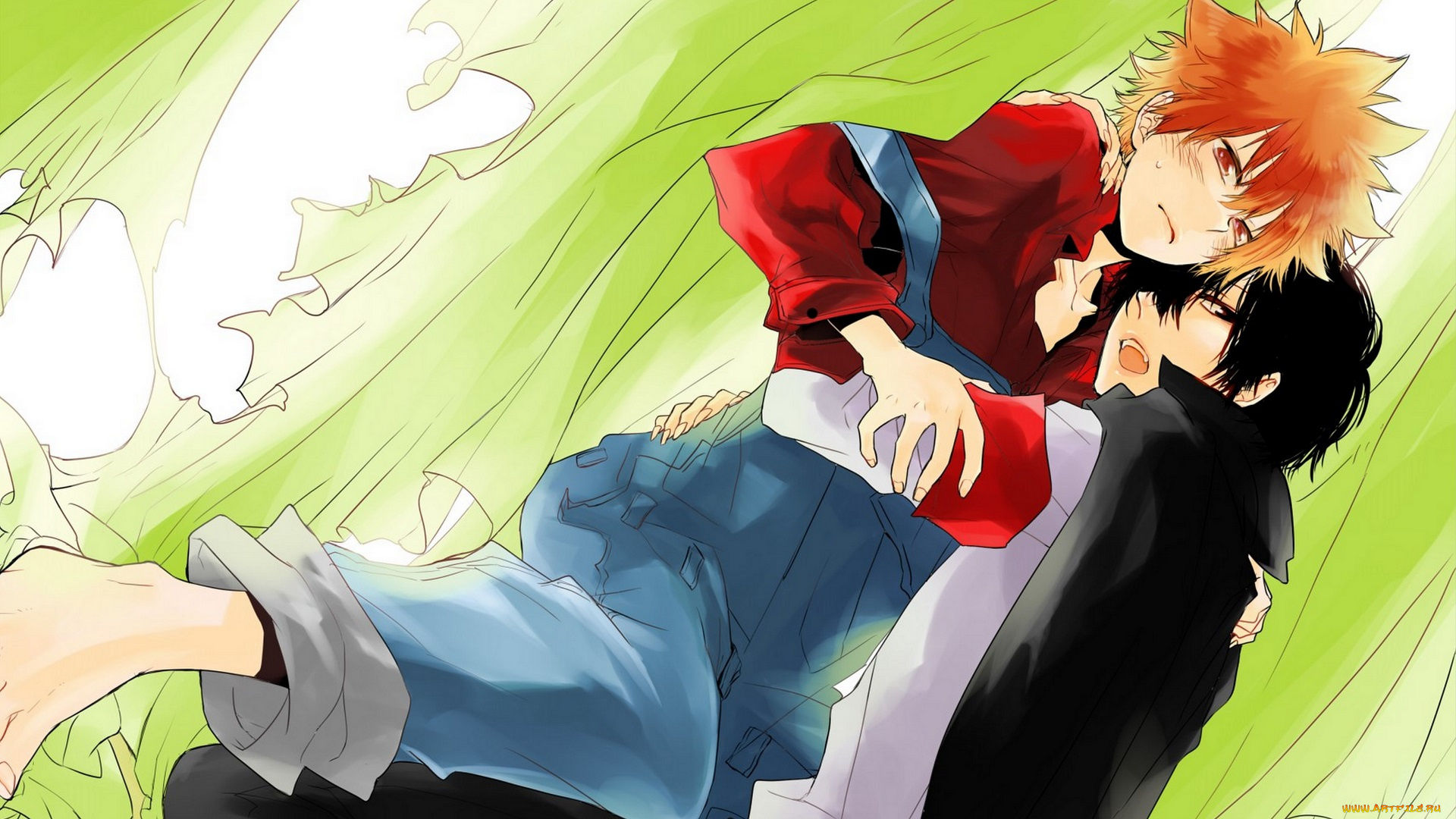 аниме, katekyo, hitman, reborn, парни, пара