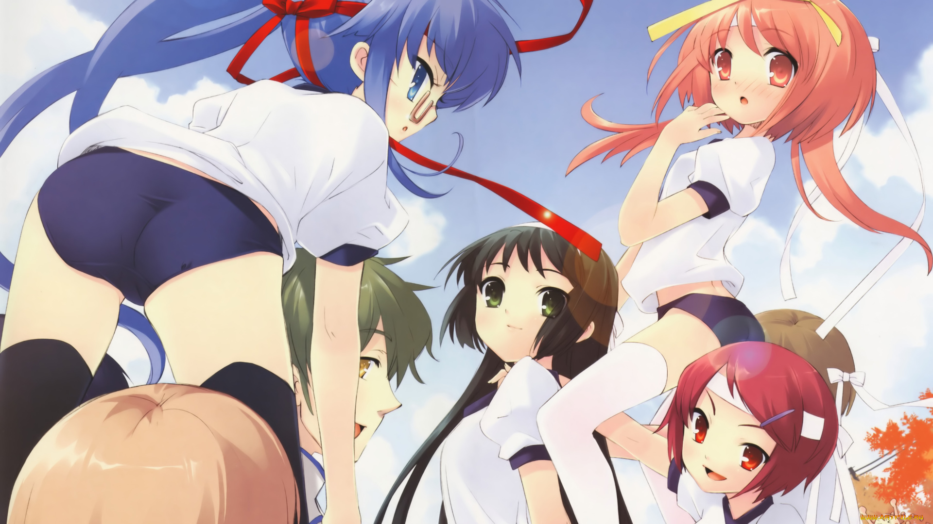 аниме, nanatsuiro, drops, девочки, форма, команда